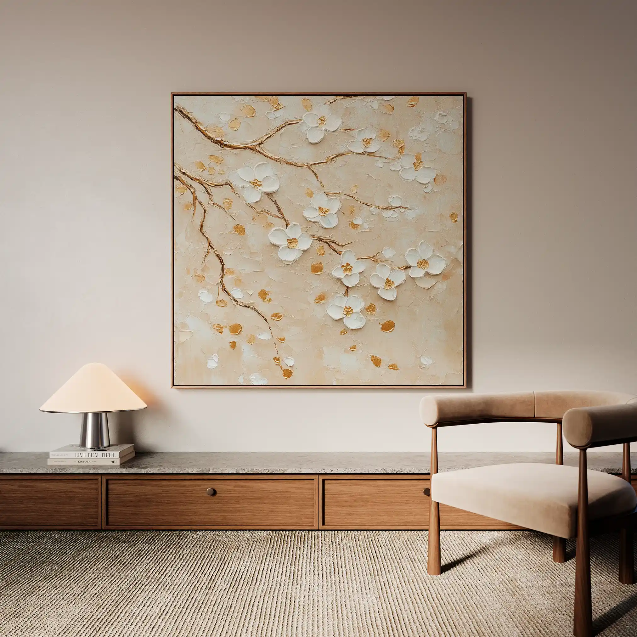 Floral 1253 Canvas Art 60 x 60 cm / Black