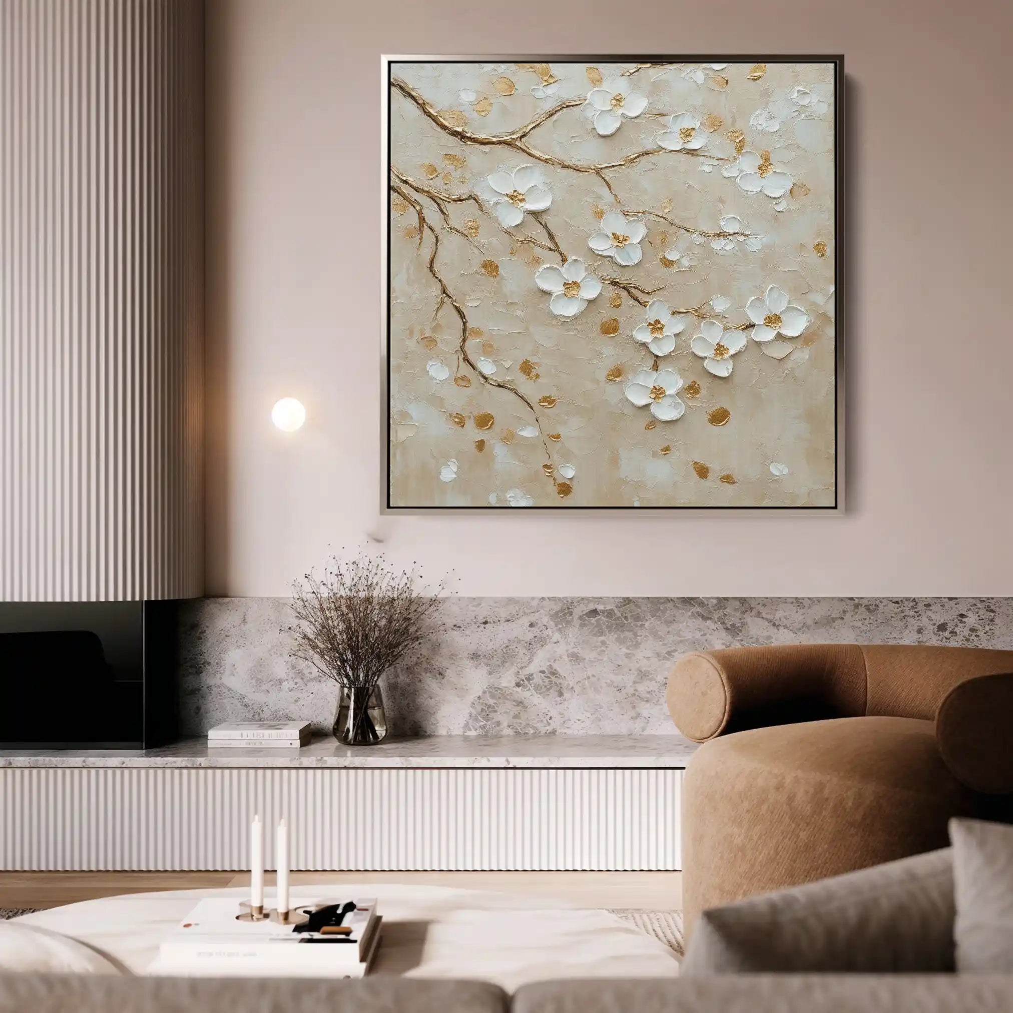Floral 1253 Canvas Art 60 x 60 cm / Black