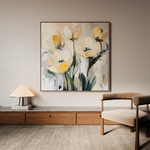 Floral 1254 Canvas Art 60 x 60 cm / Black