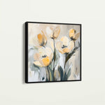 Floral 1254 Canvas Art 60 x 60 cm / Black