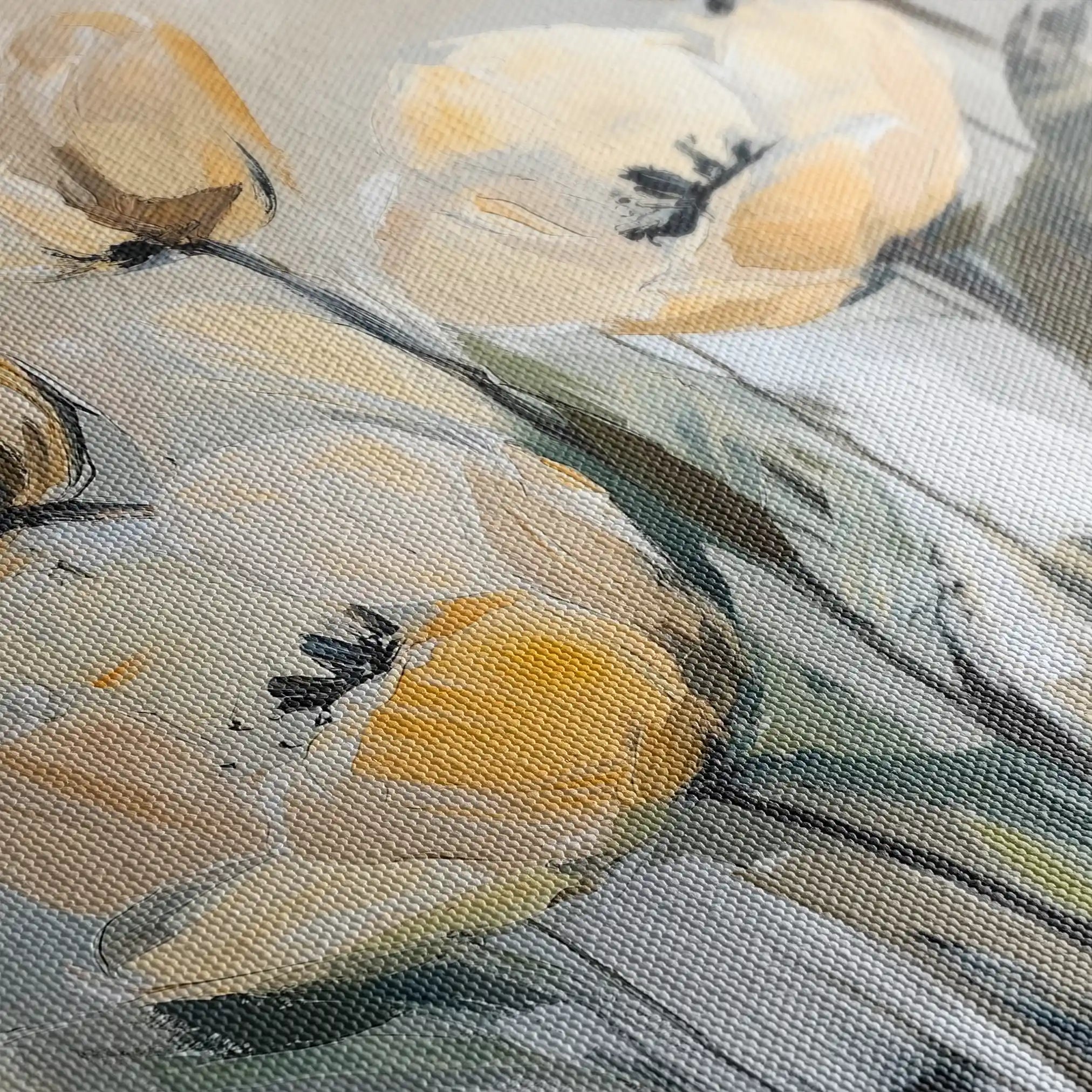 Floral 1254 Canvas Art 60 x 60 cm / Black