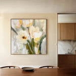 Floral 1255 Canvas Art 60 x 60 cm / Black