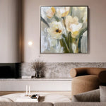 Floral 1255 Canvas Art 60 x 60 cm / Black