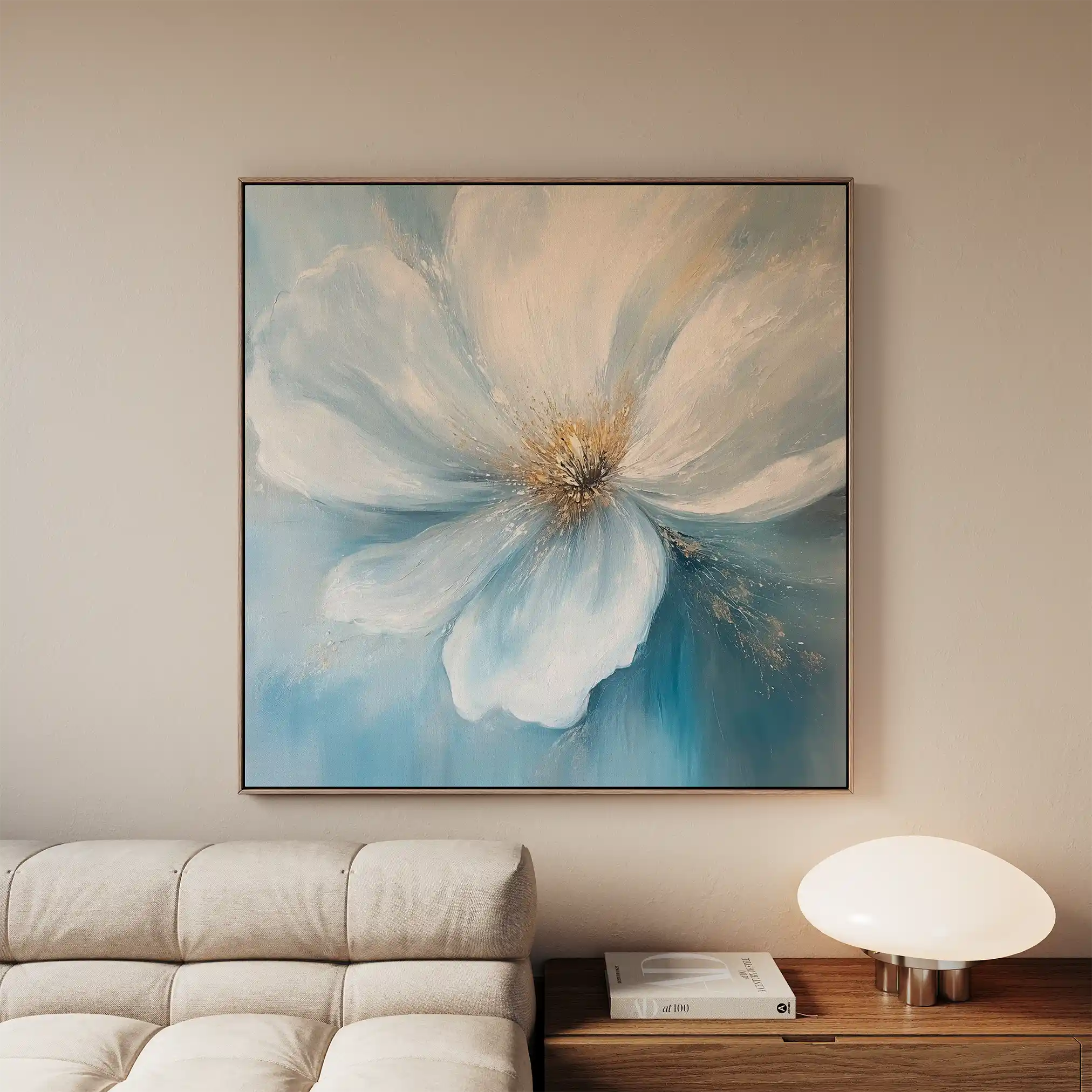 Floral 1256 Canvas Art 60 x 60 cm / Black