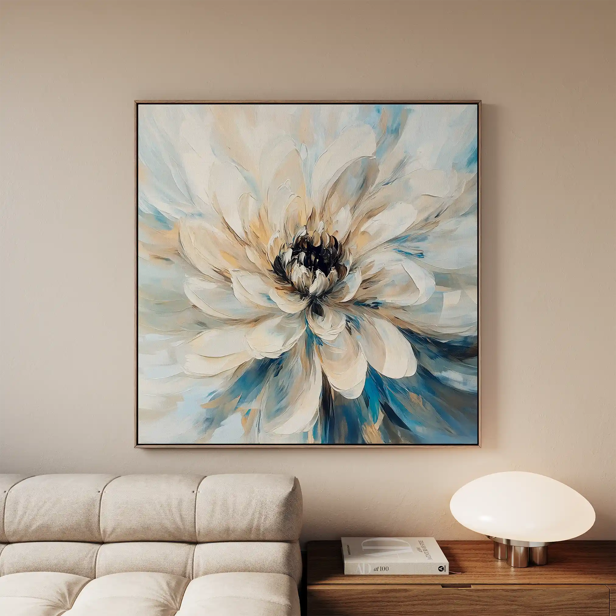 Floral 1257 Canvas Art 60 x 60 cm / Black