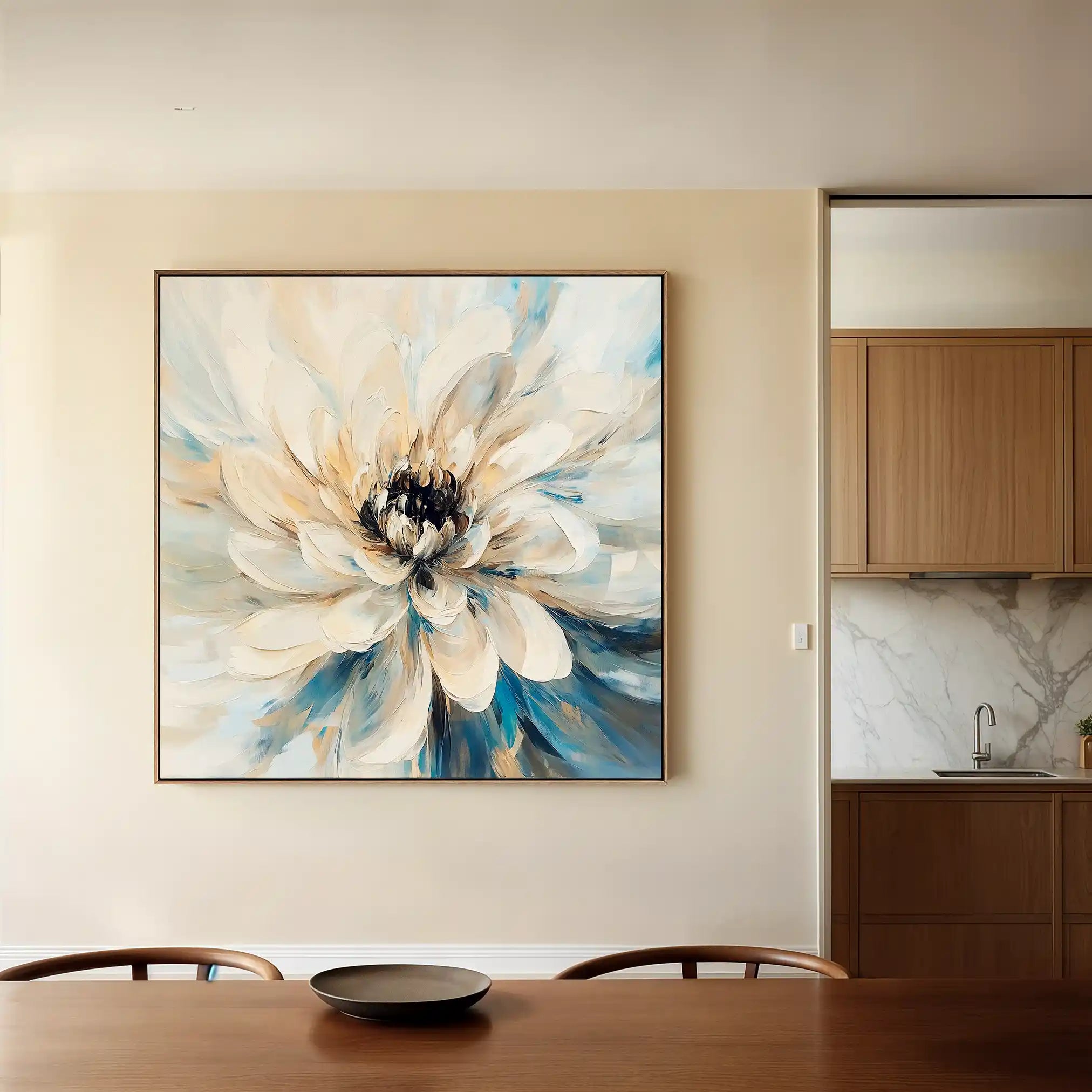 Floral 1257 Canvas Art 60 x 60 cm / Black