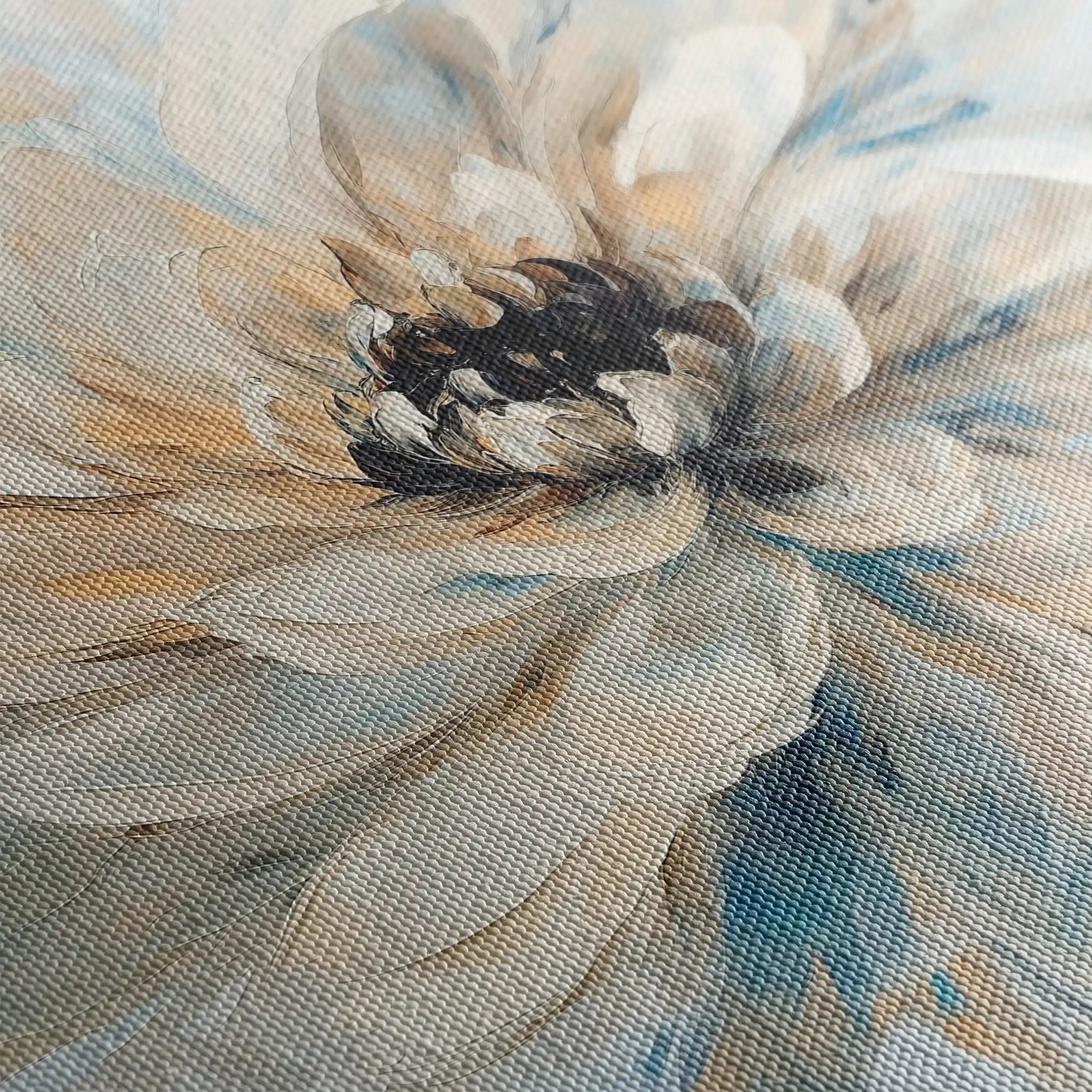 Floral 1257 Canvas Art 60 x 60 cm / Black