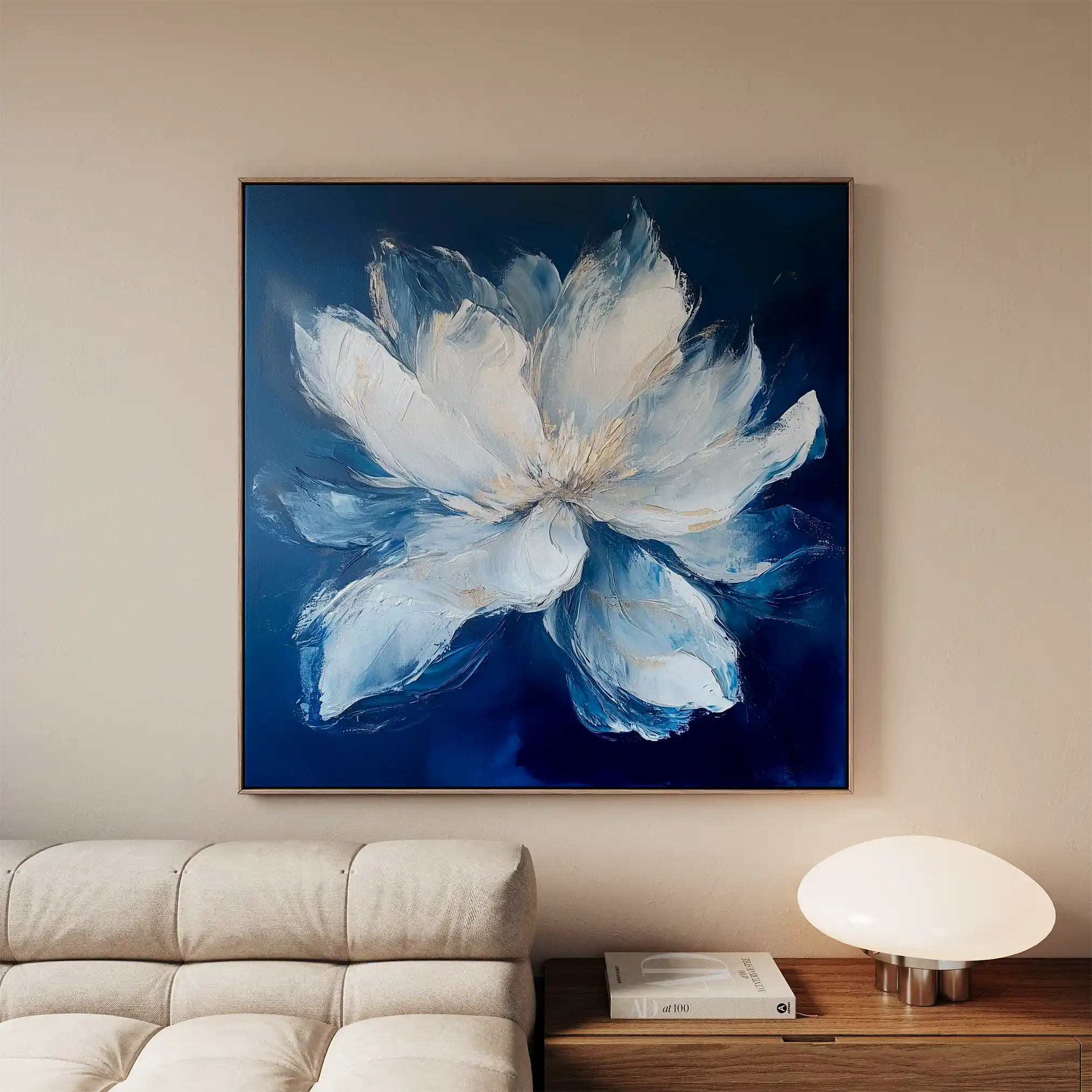 Floral 1258 Canvas Art 60 x 60 cm / Black