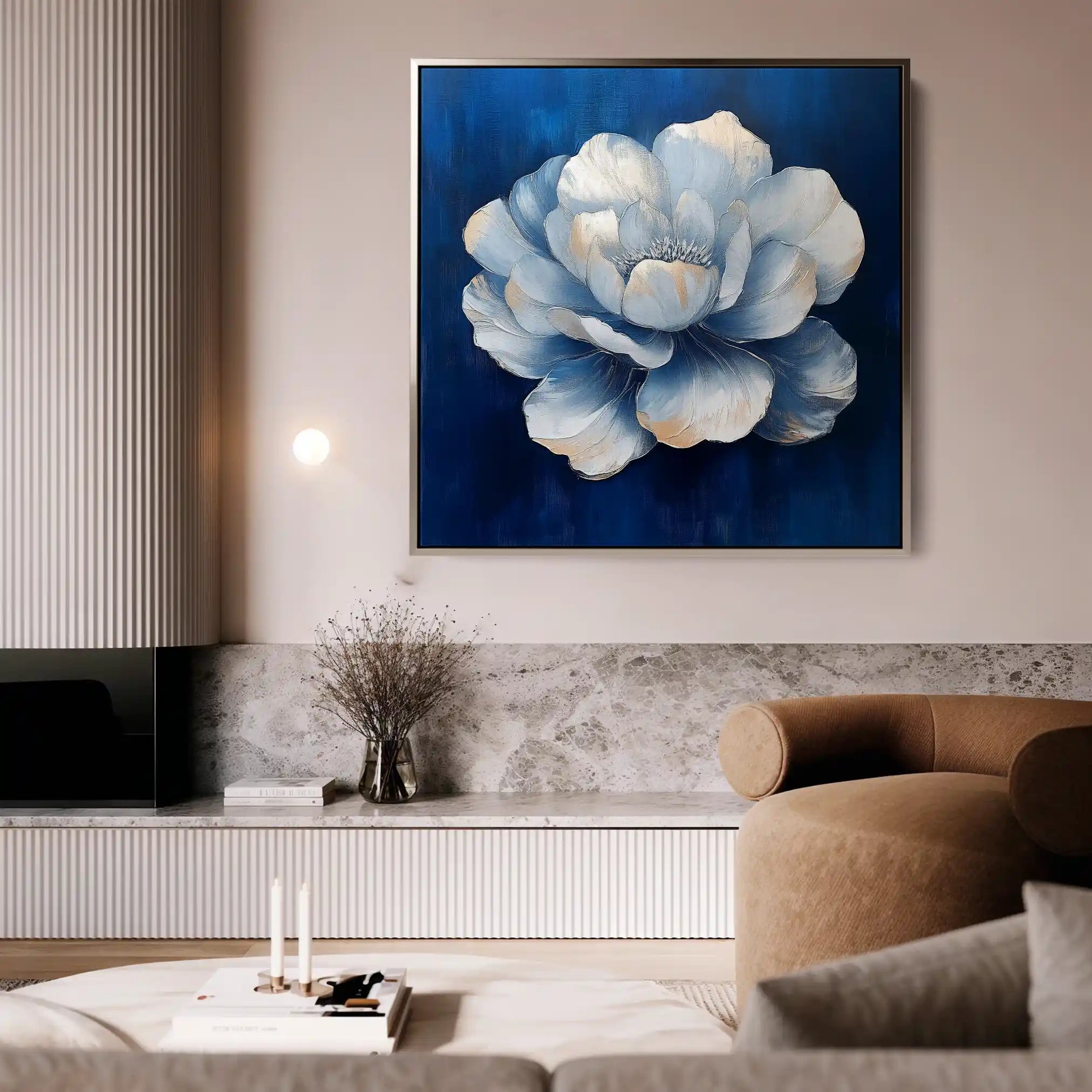 Floral 1259 Canvas Art 60 x 60 cm / Black