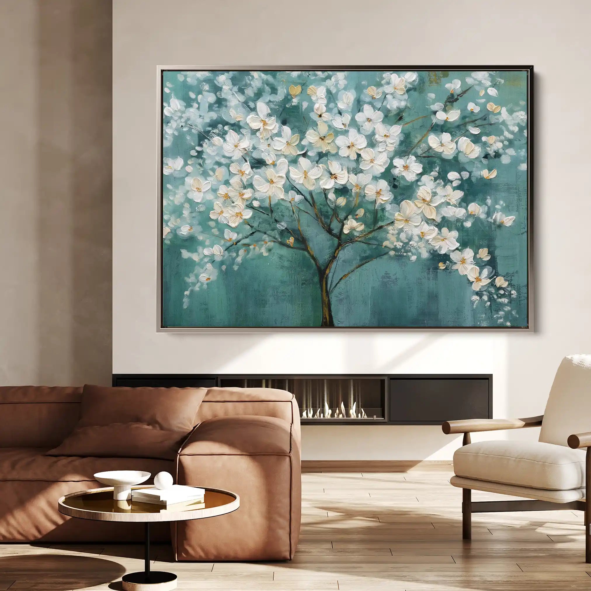 Floral 126 Canvas Art 60 x 40 cm / Black