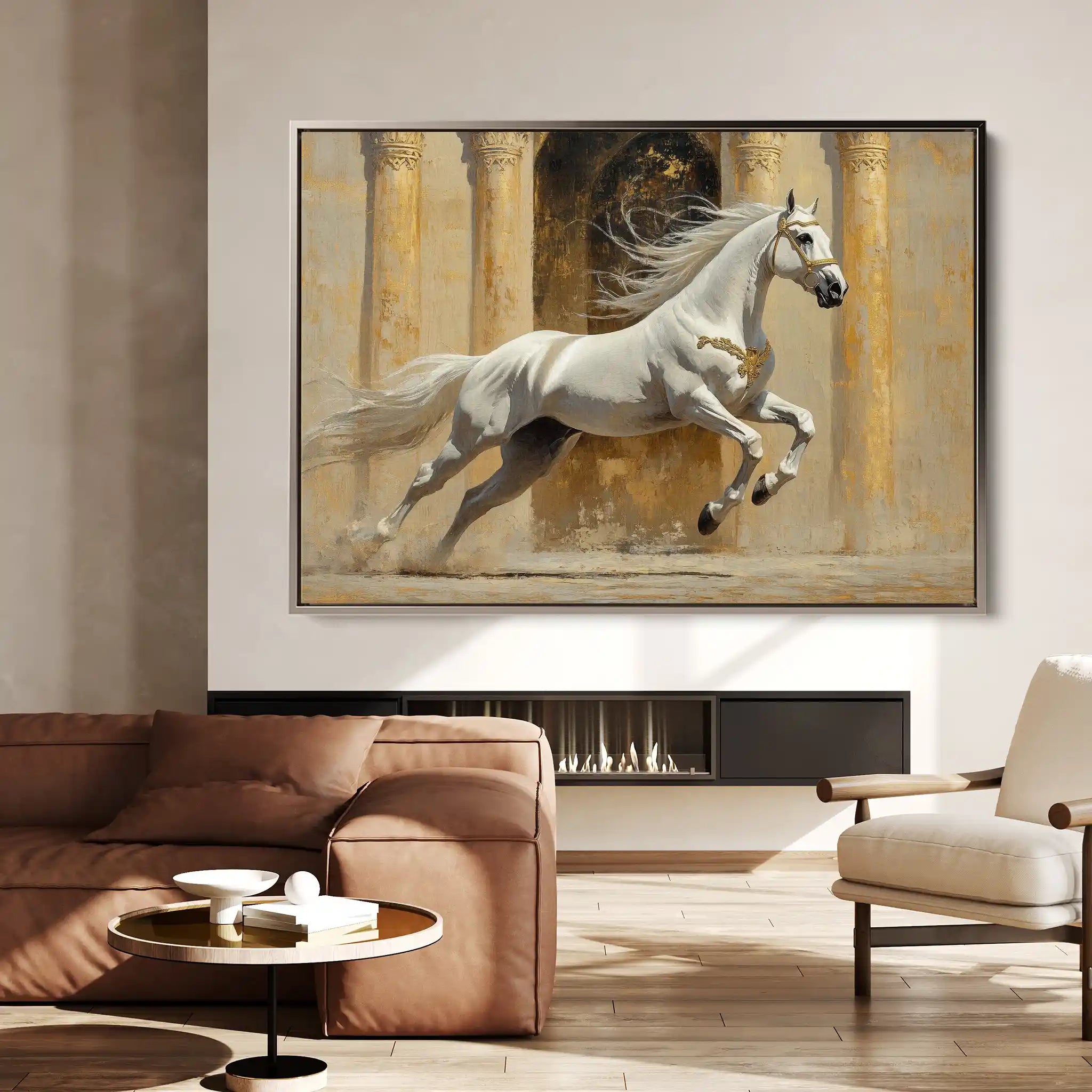 Horses 126 Canvas Art 60 x 40 cm / Black
