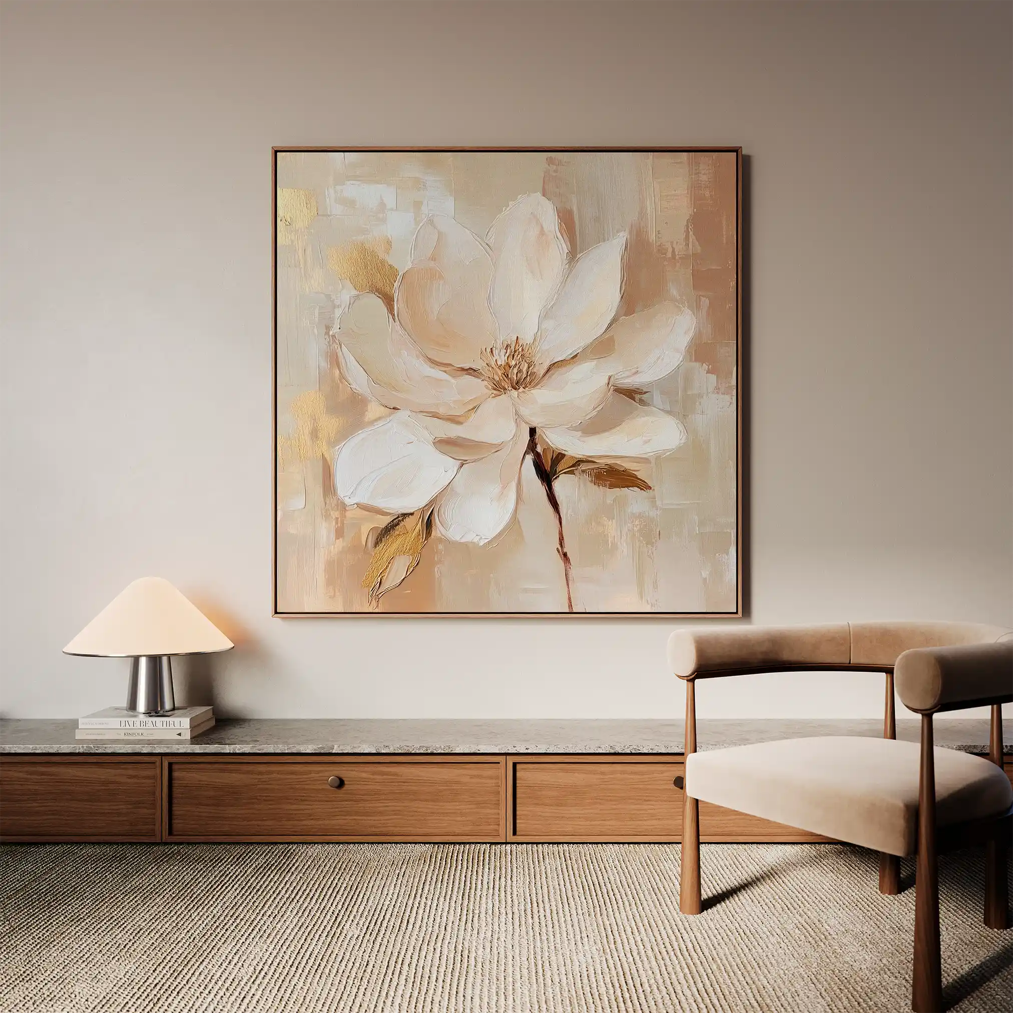 Floral 1260 Canvas Art 60 x 60 cm / Black