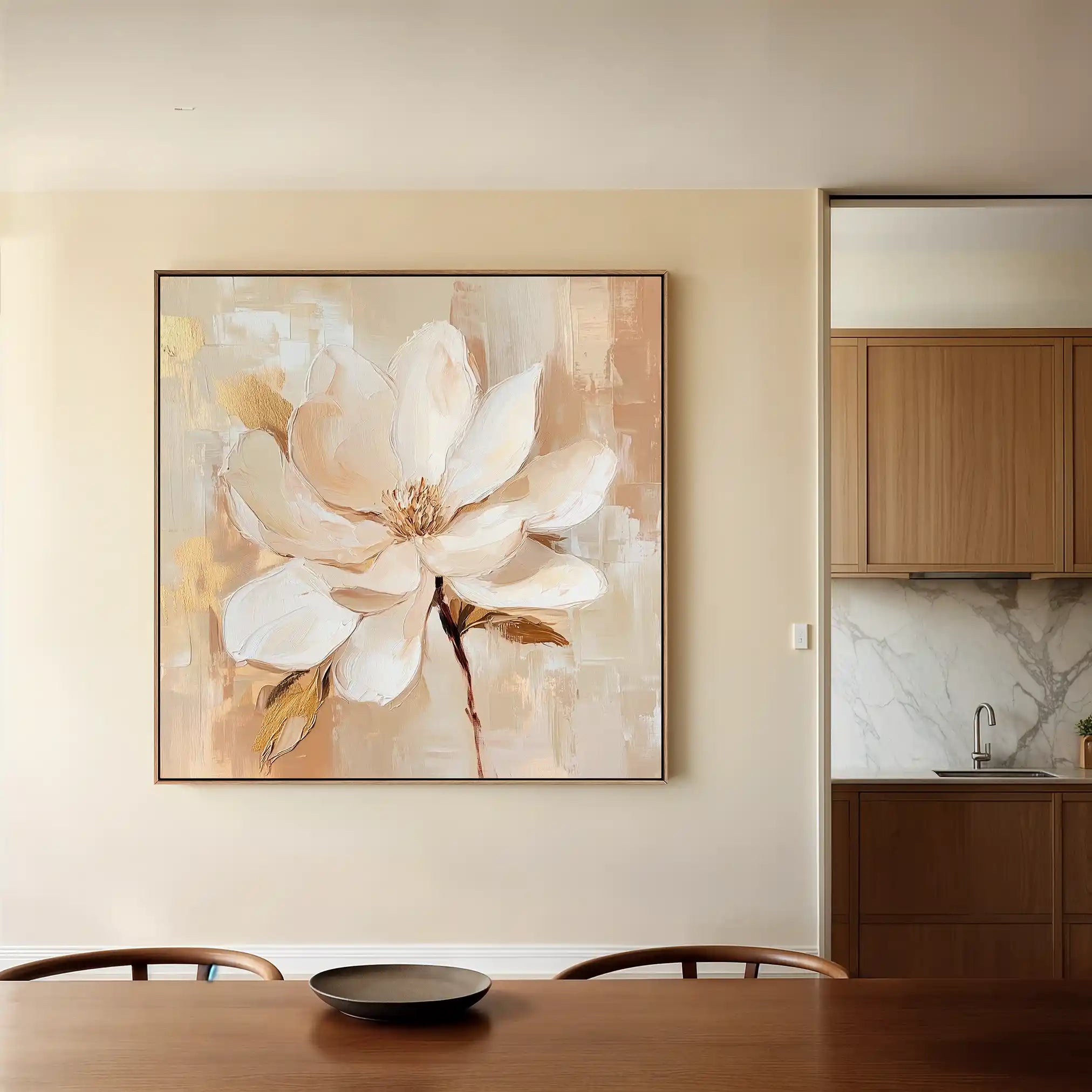 Floral 1260 Canvas Art 60 x 60 cm / Black