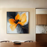 Floral 1261 Canvas Art 60 x 60 cm / Black