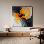 Floral 1261 Canvas Art 60 x 60 cm / Black