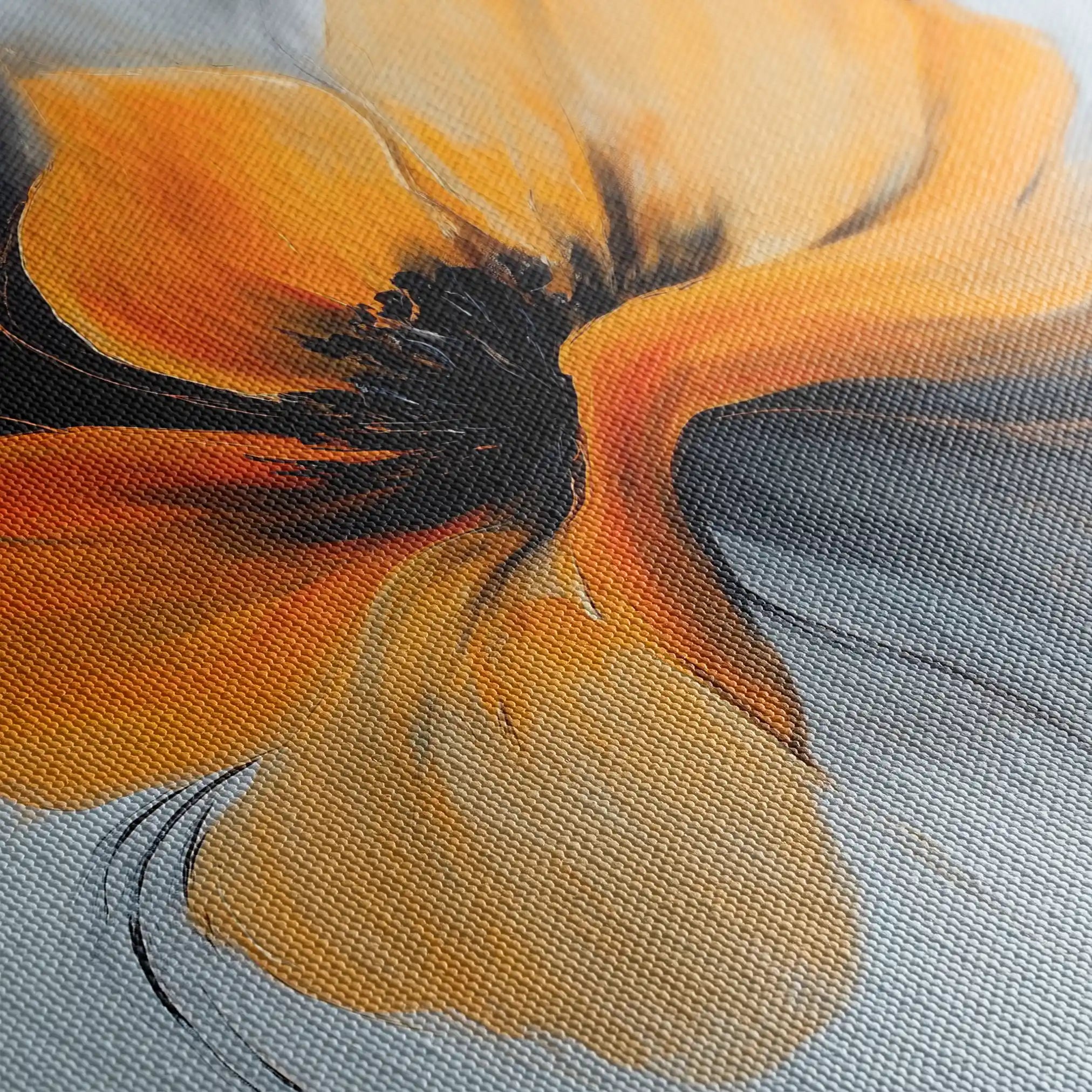 Floral 1261 Canvas Art 60 x 60 cm / Black