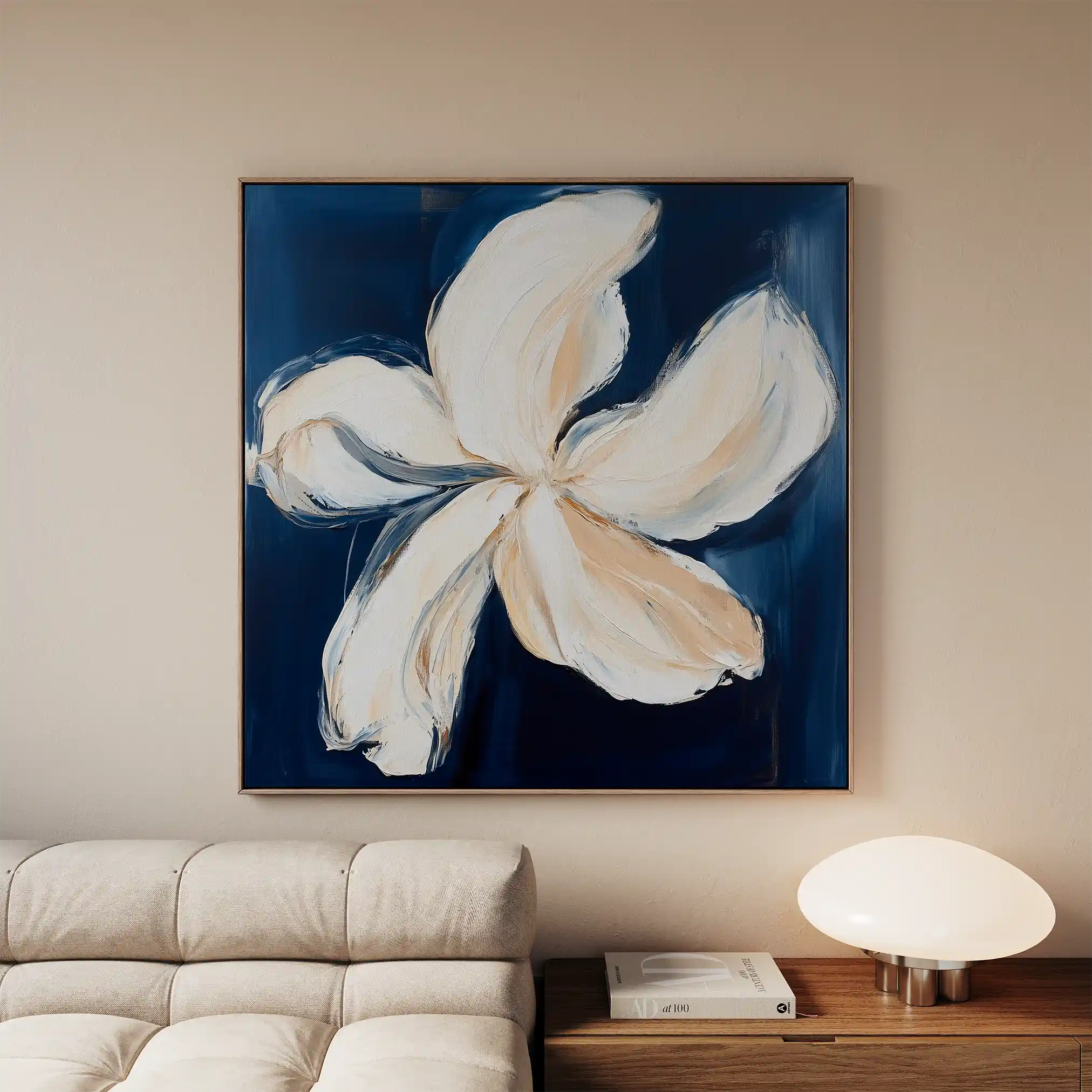 Floral 1263 Canvas Art 60 x 60 cm / Black