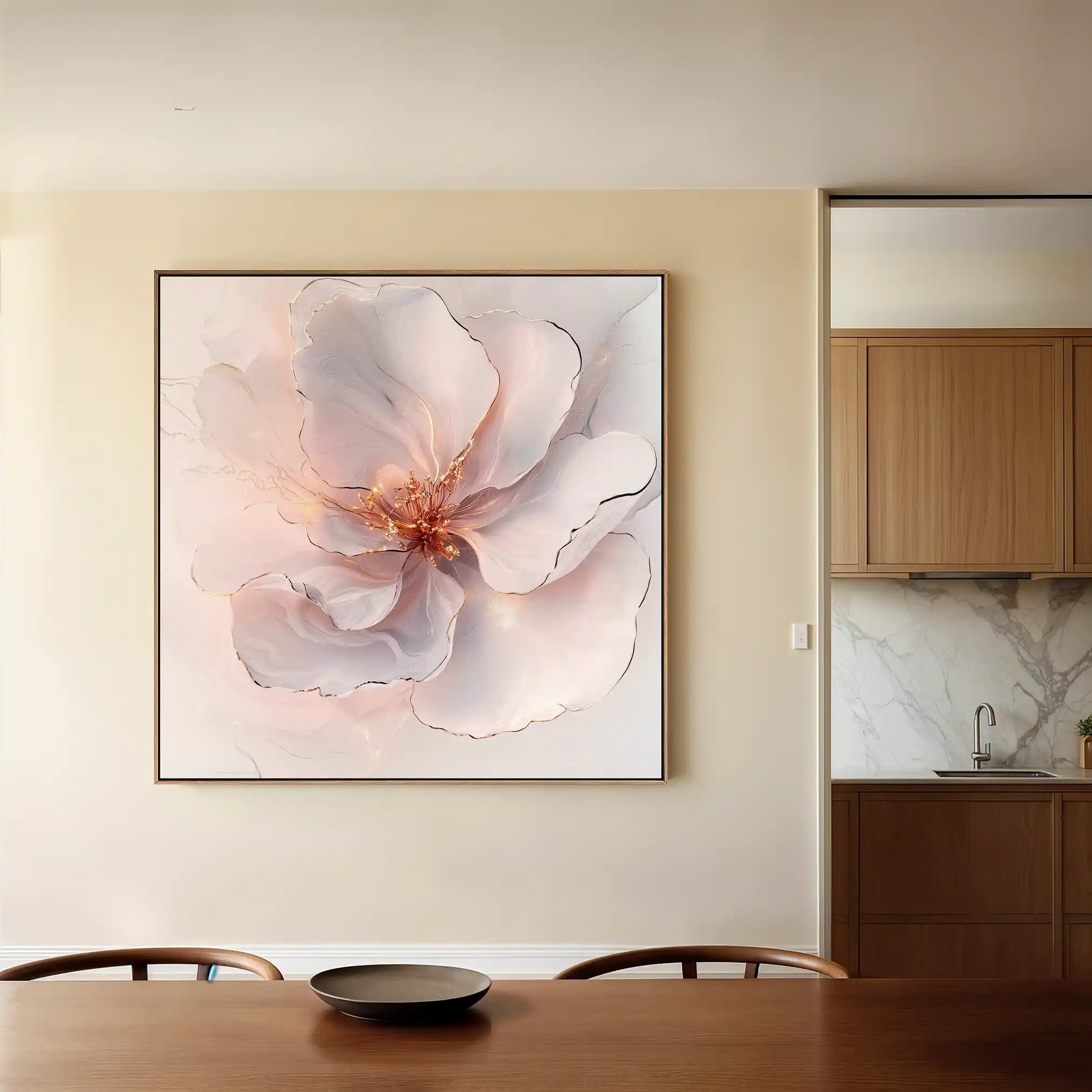 Floral 1264 Canvas Art 60 x 60 cm / Black