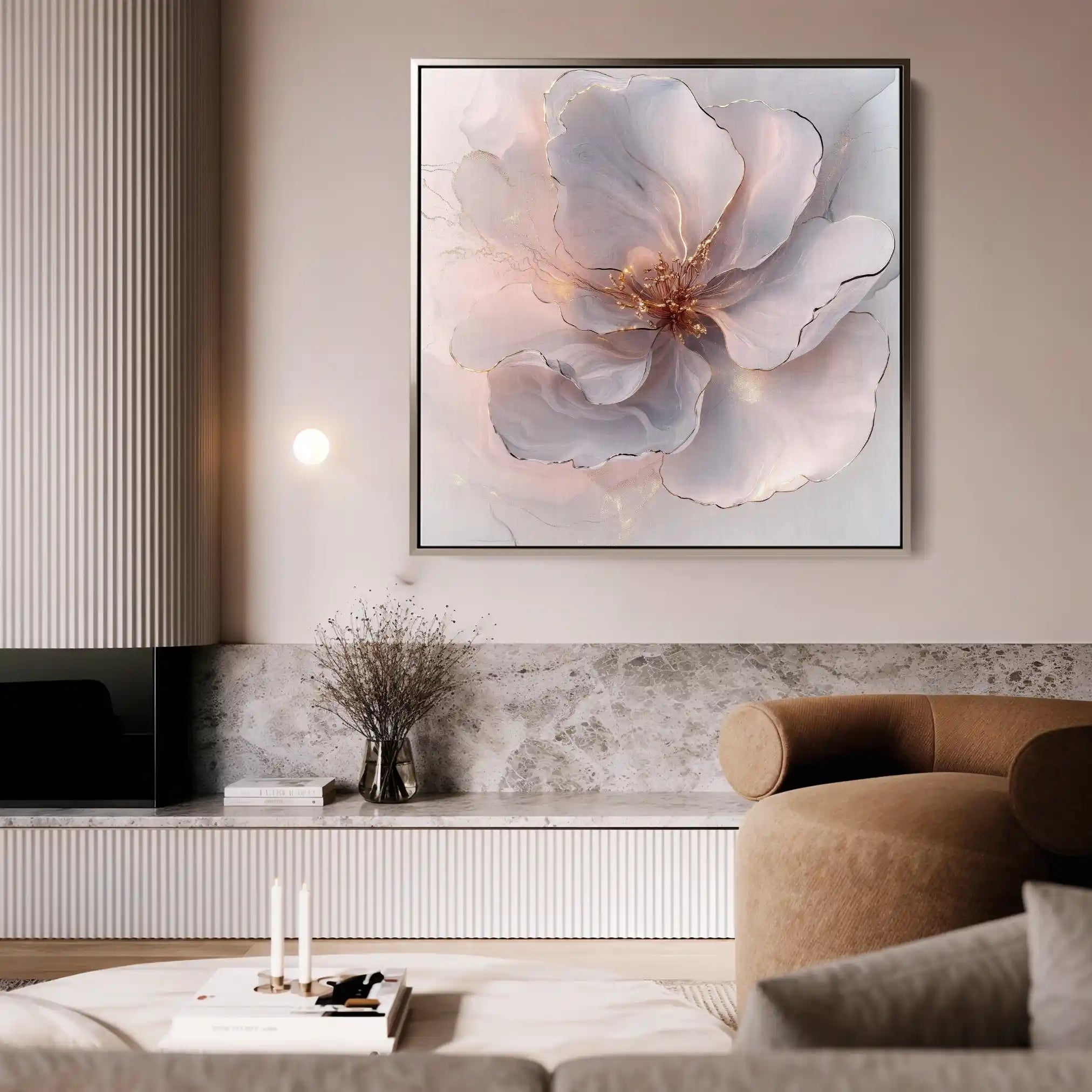 Floral 1264 Canvas Art 60 x 60 cm / Black