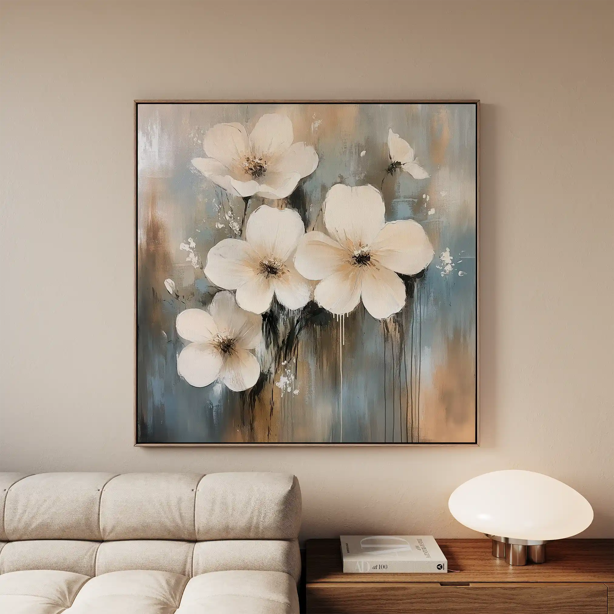 Floral 1265 Canvas Art 60 x 60 cm / Black