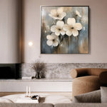 Floral 1265 Canvas Art 60 x 60 cm / Black