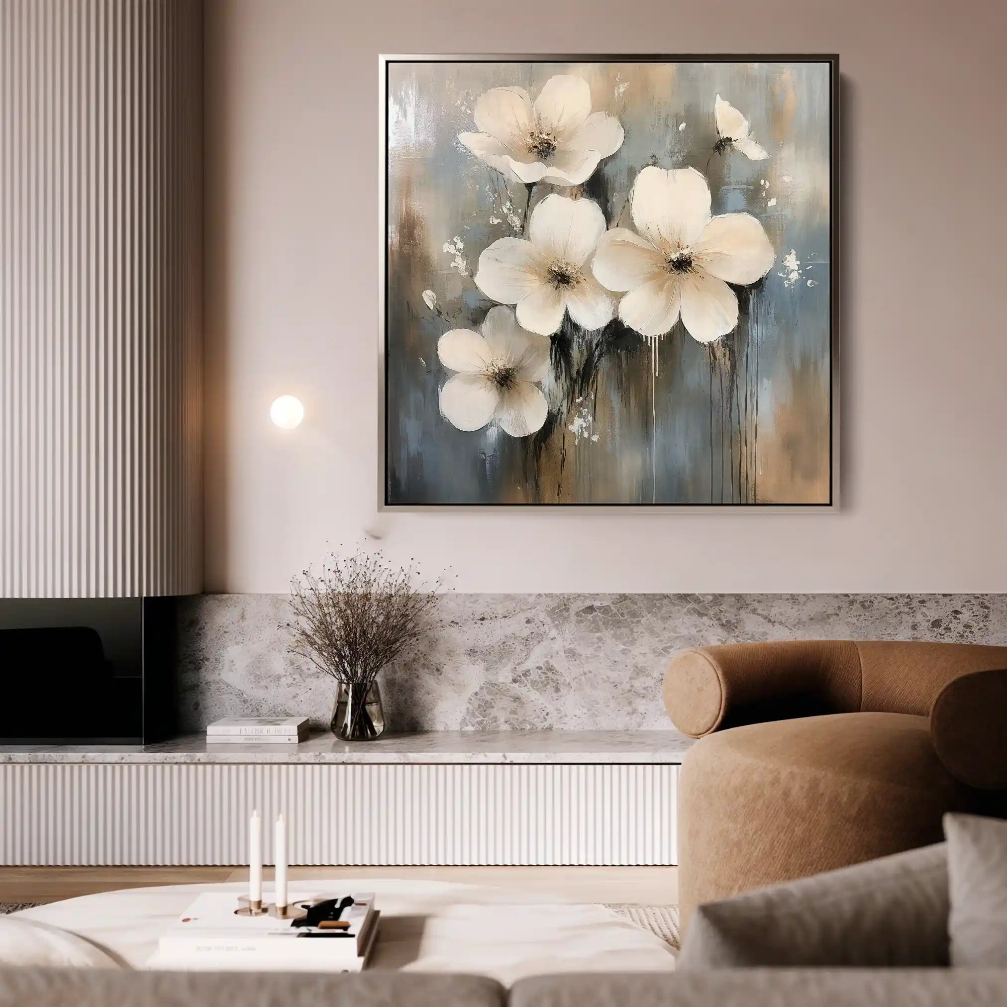 Floral 1265 Canvas Art 60 x 60 cm / Black