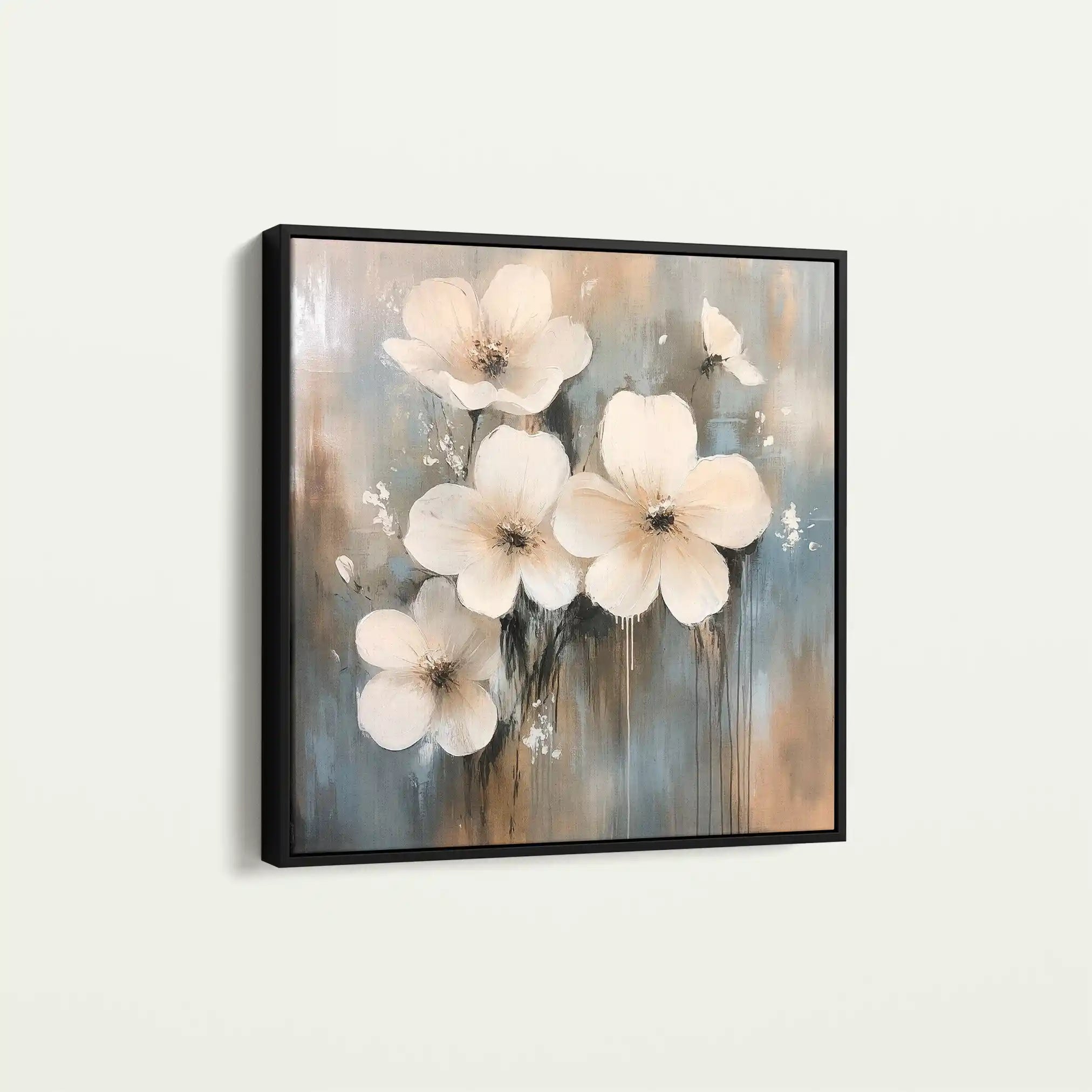 Floral 1265 Canvas Art 60 x 60 cm / Black