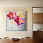 Floral 1267 Canvas Art 60 x 60 cm / Black