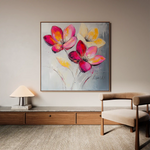 Floral 1267 Canvas Art 60 x 60 cm / Black