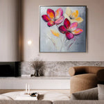 Floral 1267 Canvas Art 60 x 60 cm / Black
