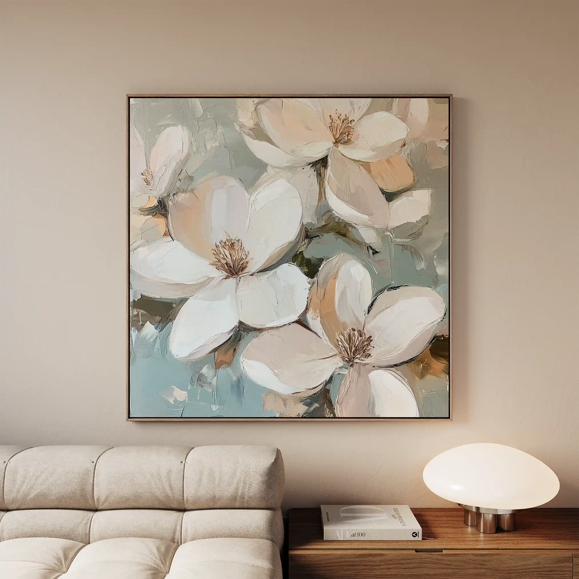Floral 1268 Canvas Art 60 x 60 cm / Black