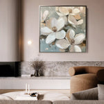 Floral 1268 Canvas Art 60 x 60 cm / Black