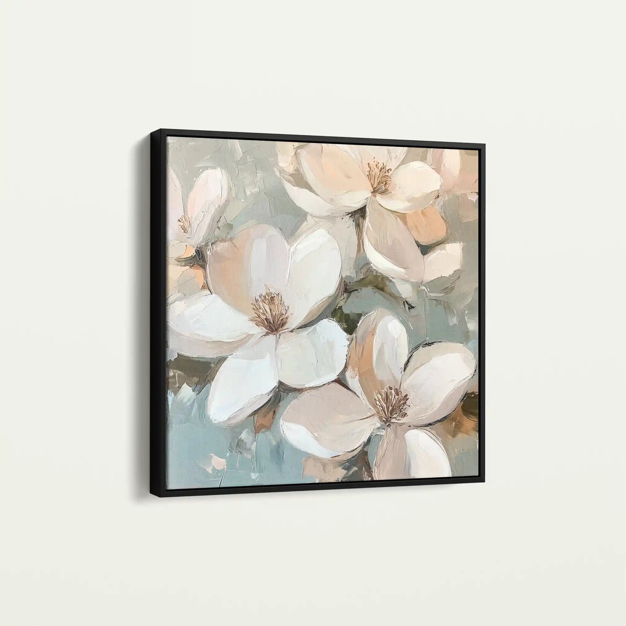 Floral 1268 Canvas Art 60 x 60 cm / Black