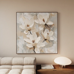 Floral 1269 Canvas Art 60 x 60 cm / Black