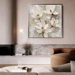 Floral 1269 Canvas Art 60 x 60 cm / Black