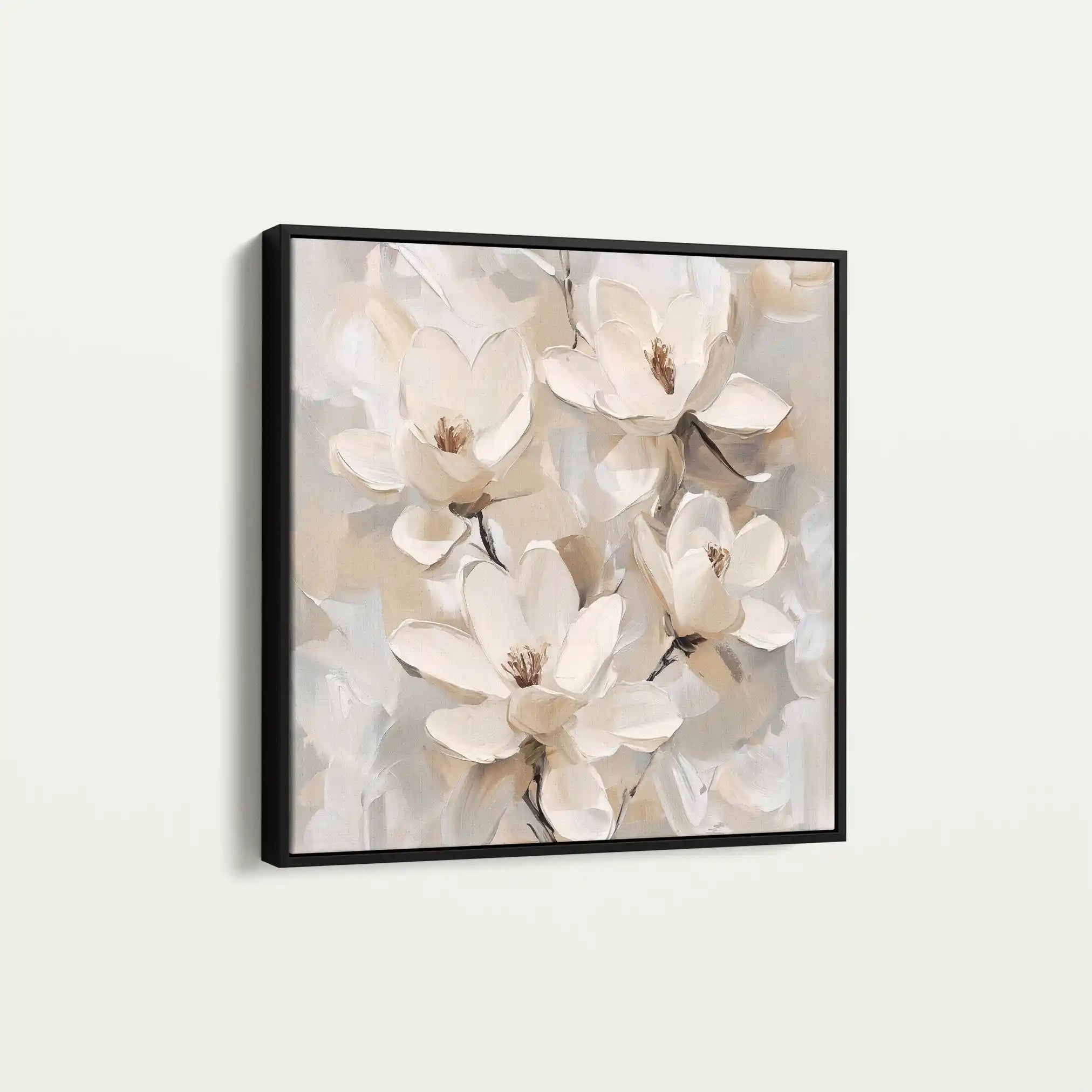 Floral 1269 Canvas Art 60 x 60 cm / Black