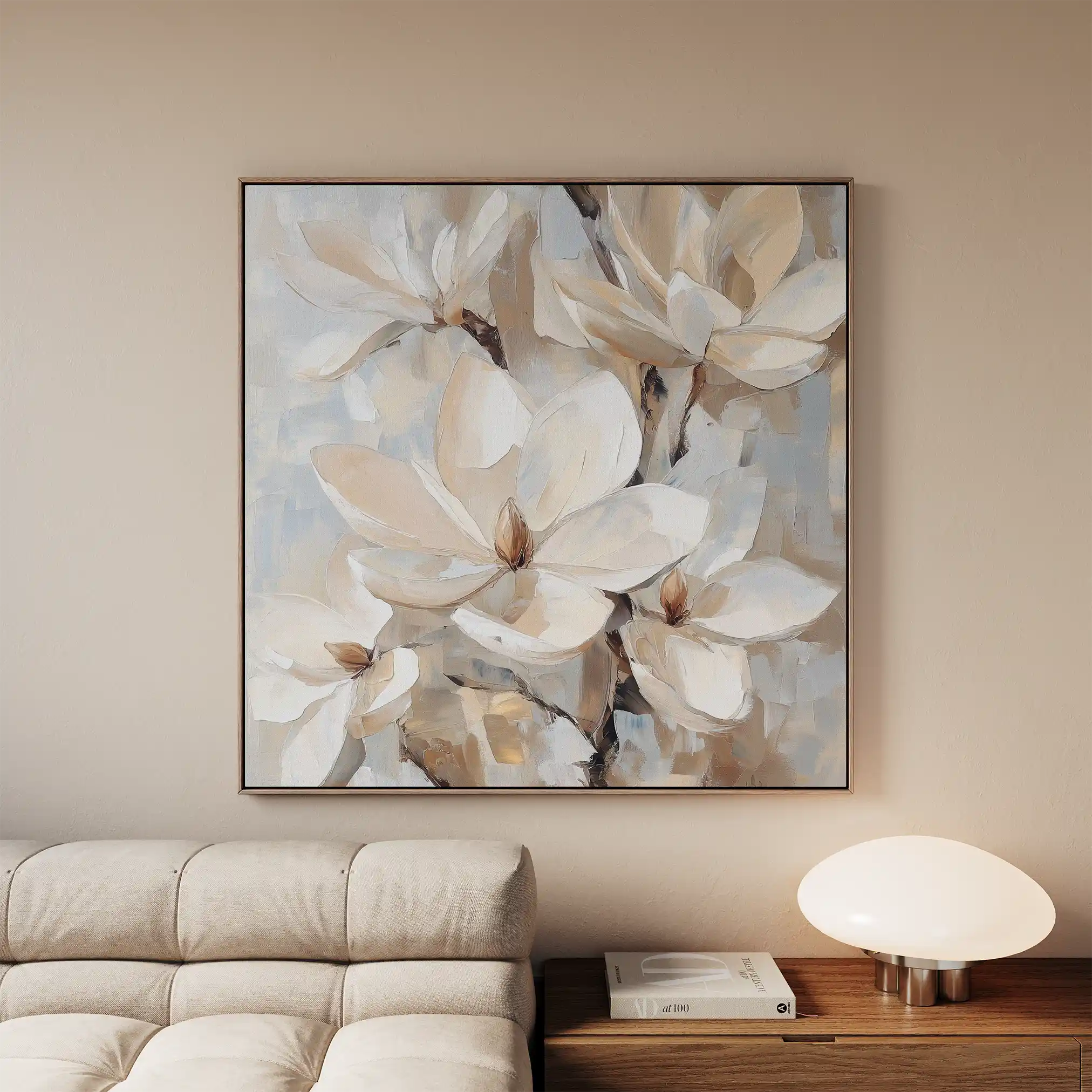 Floral 1270 Canvas Art 60 x 60 cm / Black
