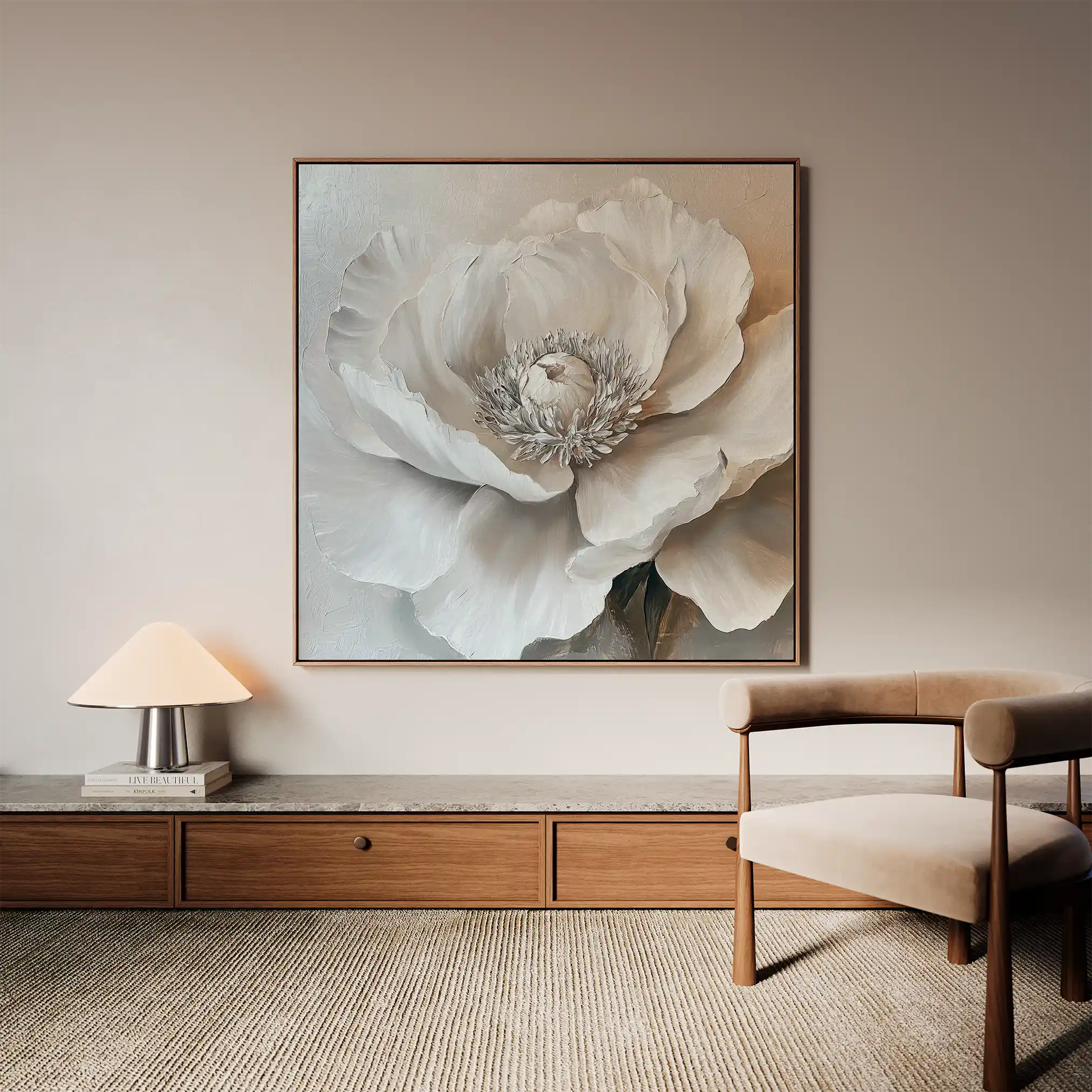 Floral 1271 Canvas Art 60 x 60 cm / Black