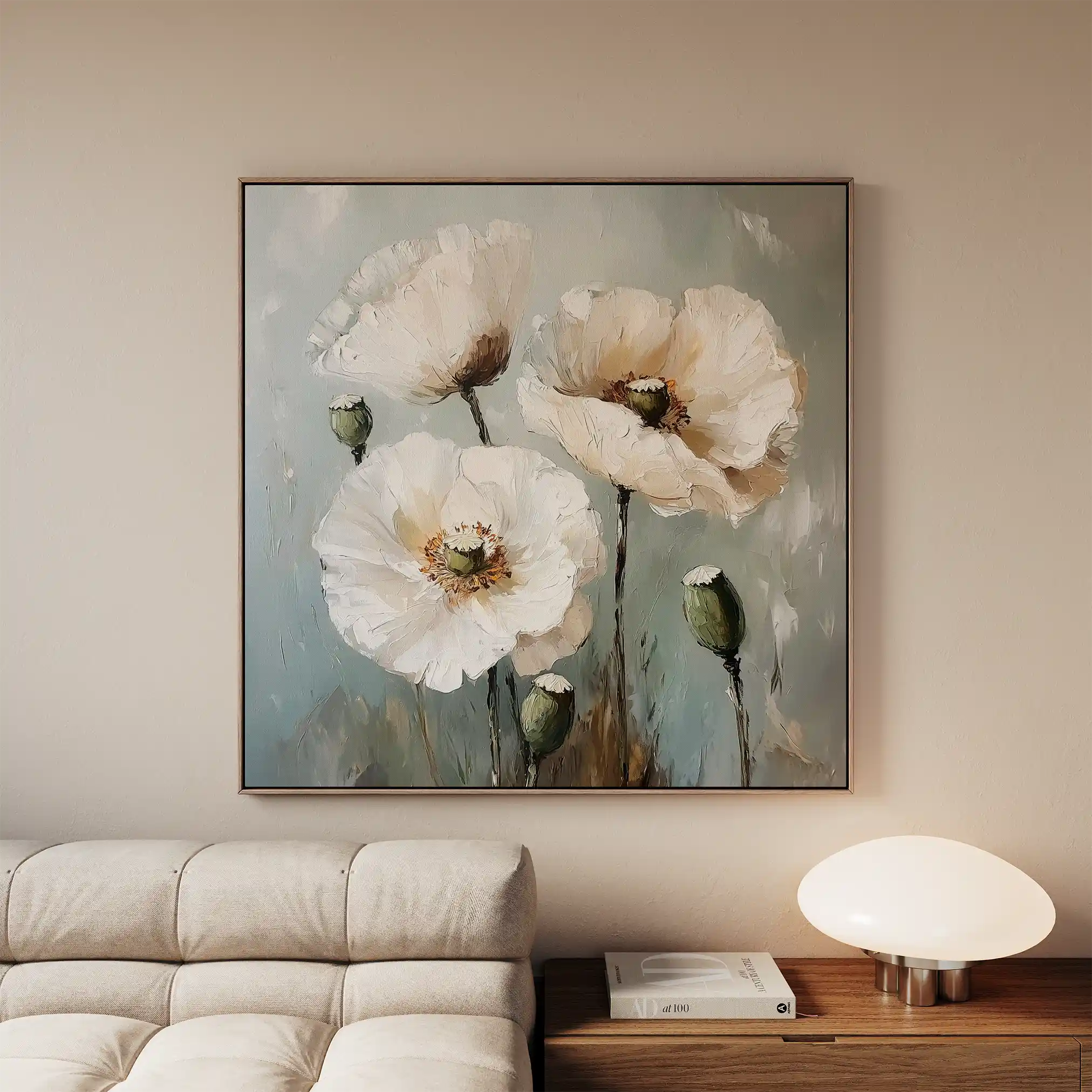 Floral 1275 Canvas Art 60 x 60 cm / Black