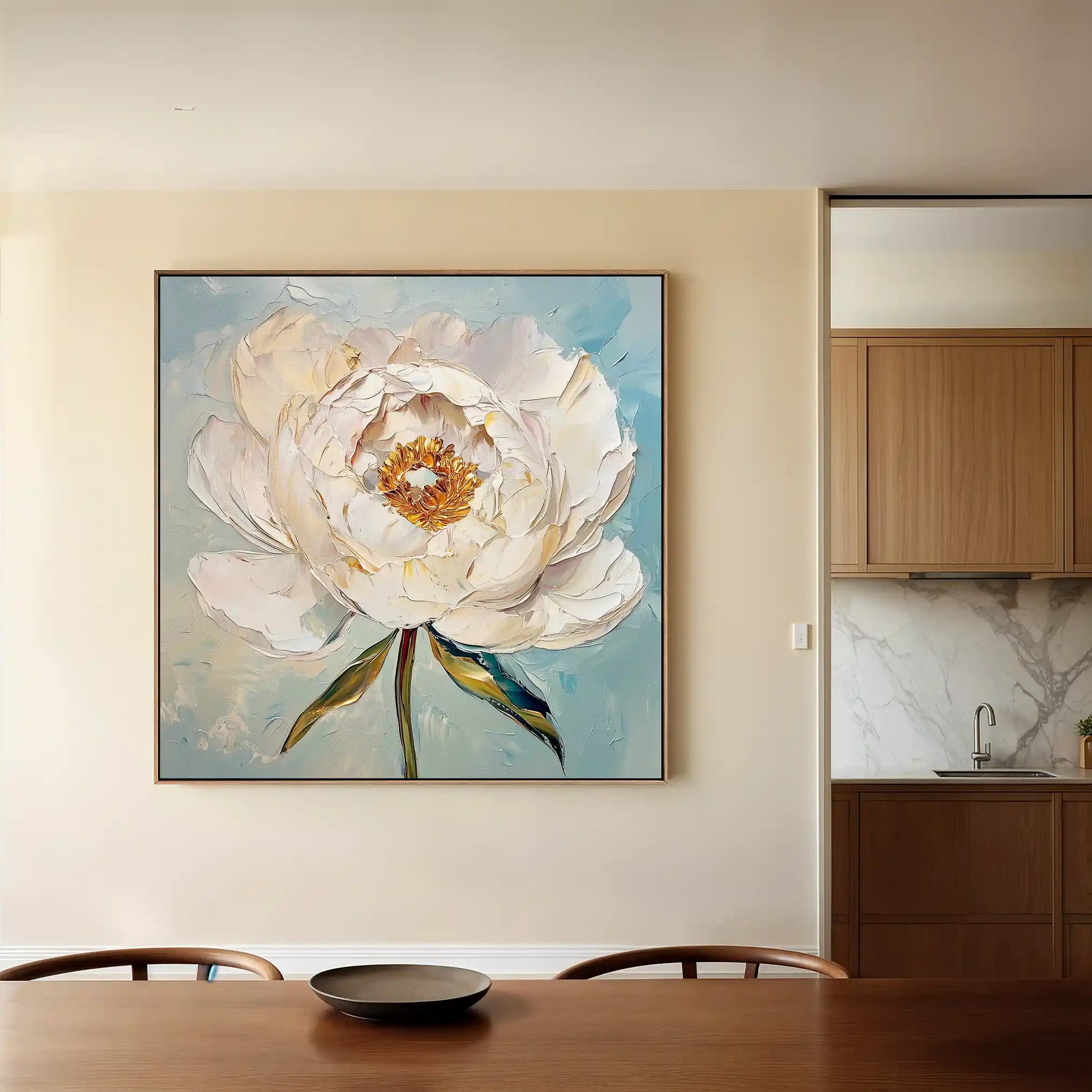 Floral 1276 Canvas Art 60 x 60 cm / Black