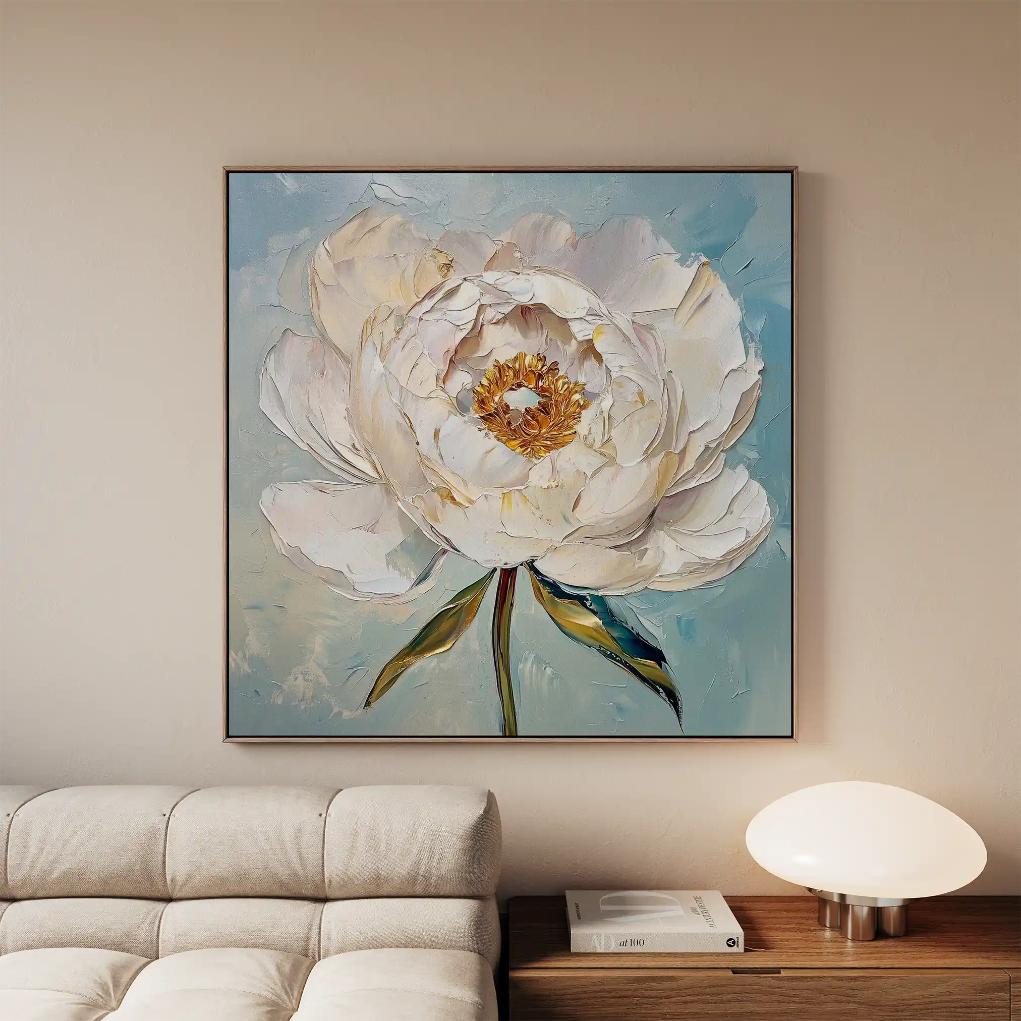 Floral 1276 Canvas Art 60 x 60 cm / Black