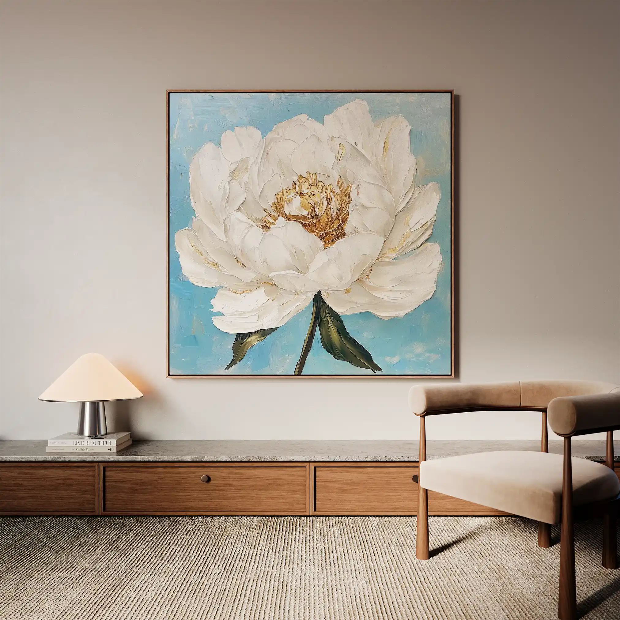 Floral 1277 Canvas Art 60 x 60 cm / Black