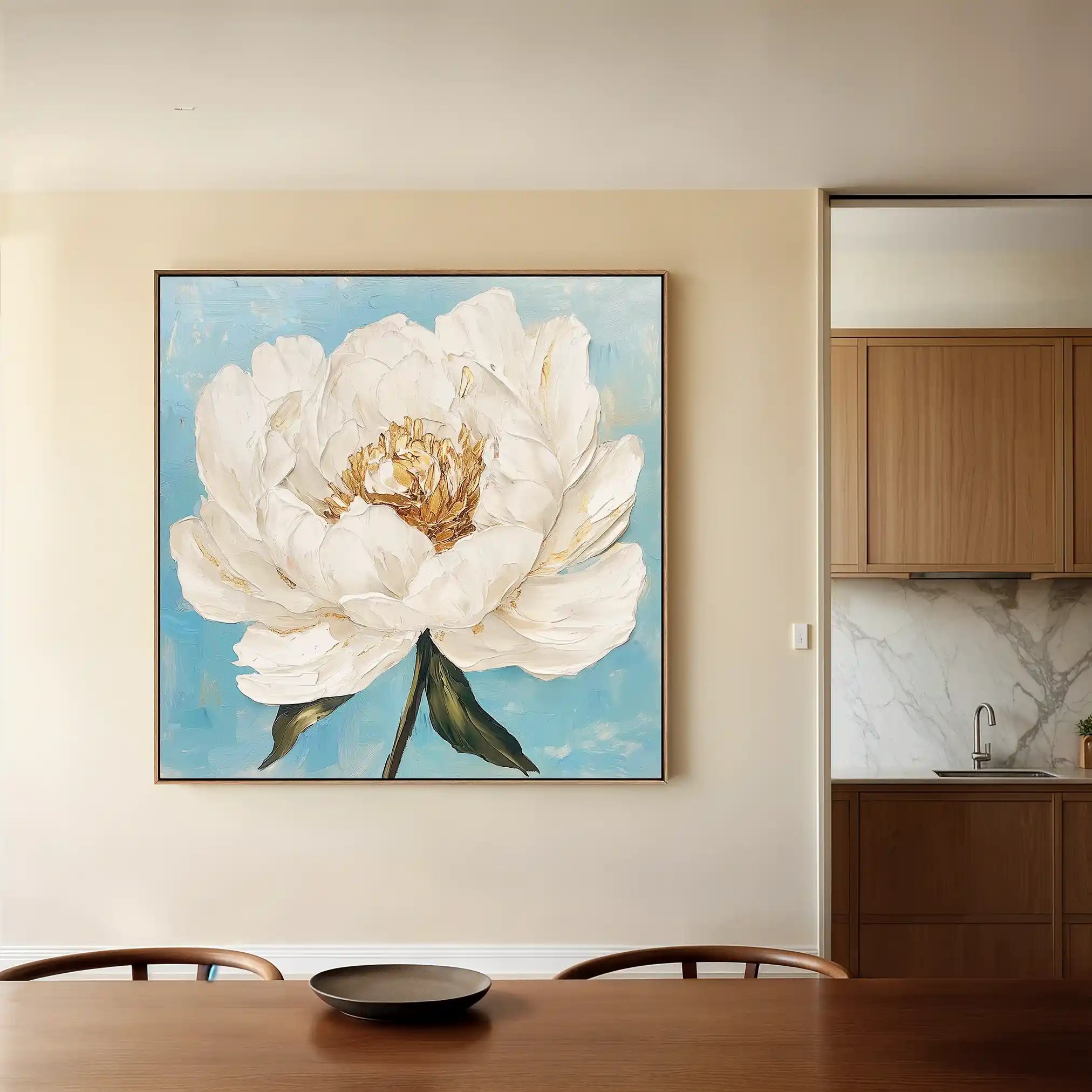 Floral 1277 Canvas Art 60 x 60 cm / Black