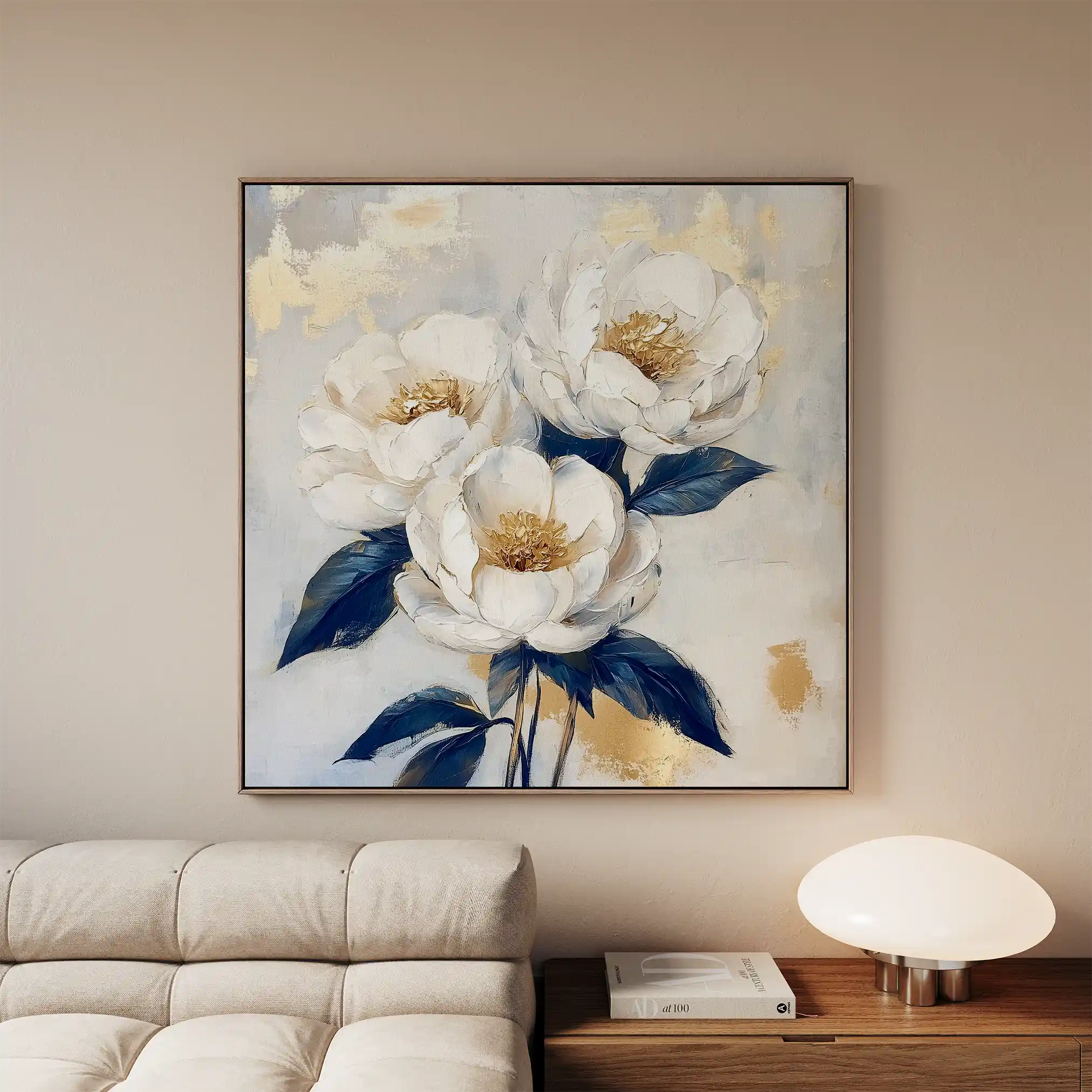 Floral 1278 Canvas Art 60 x 60 cm / Black
