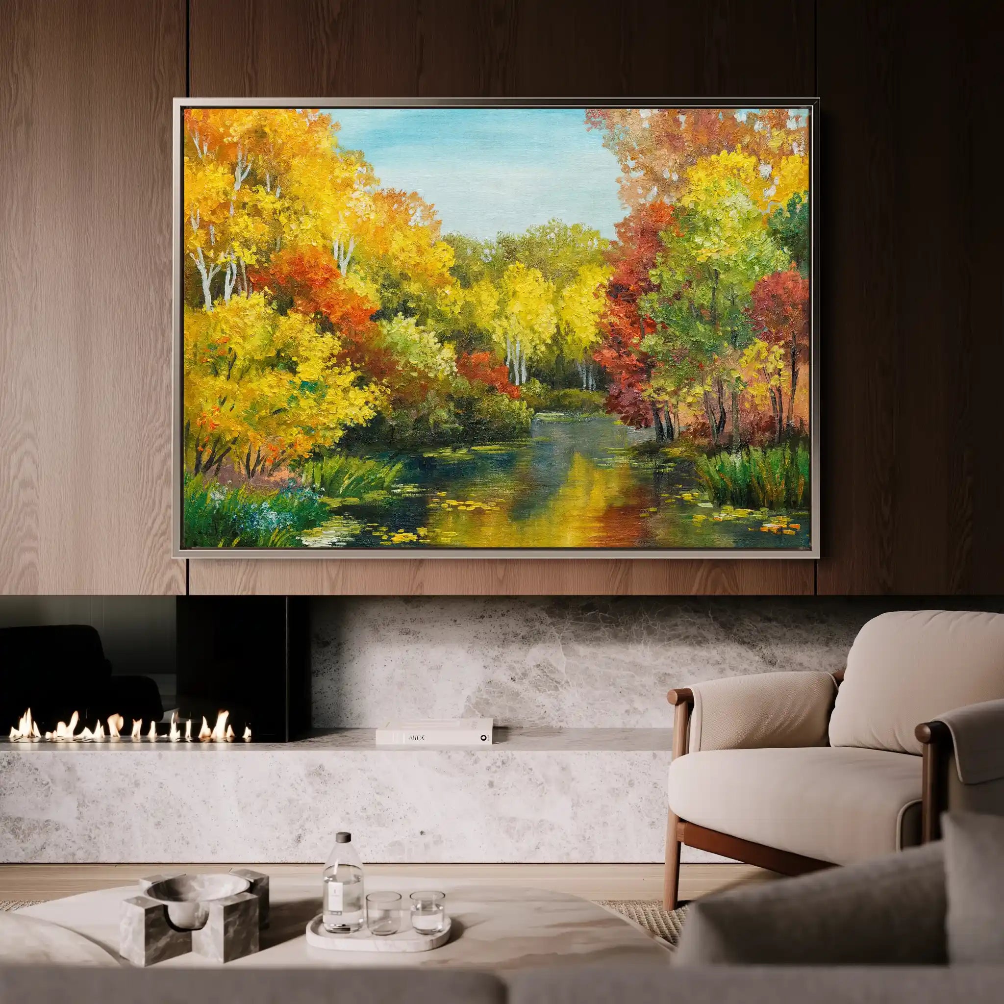 Landscape 128 Canvas Art 60 x 40 cm / Black