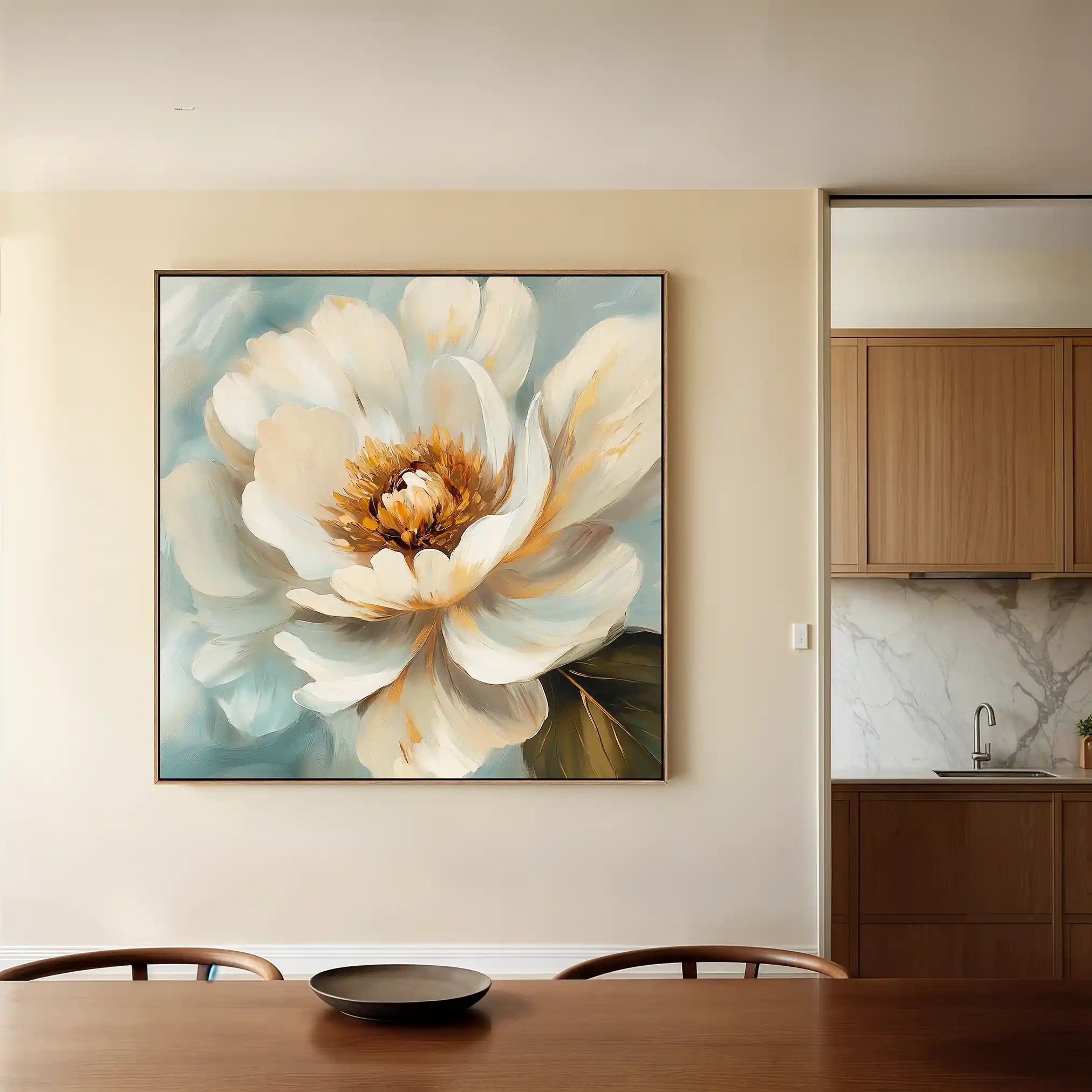 Floral 1282 Canvas Art 60 x 60 cm / Black