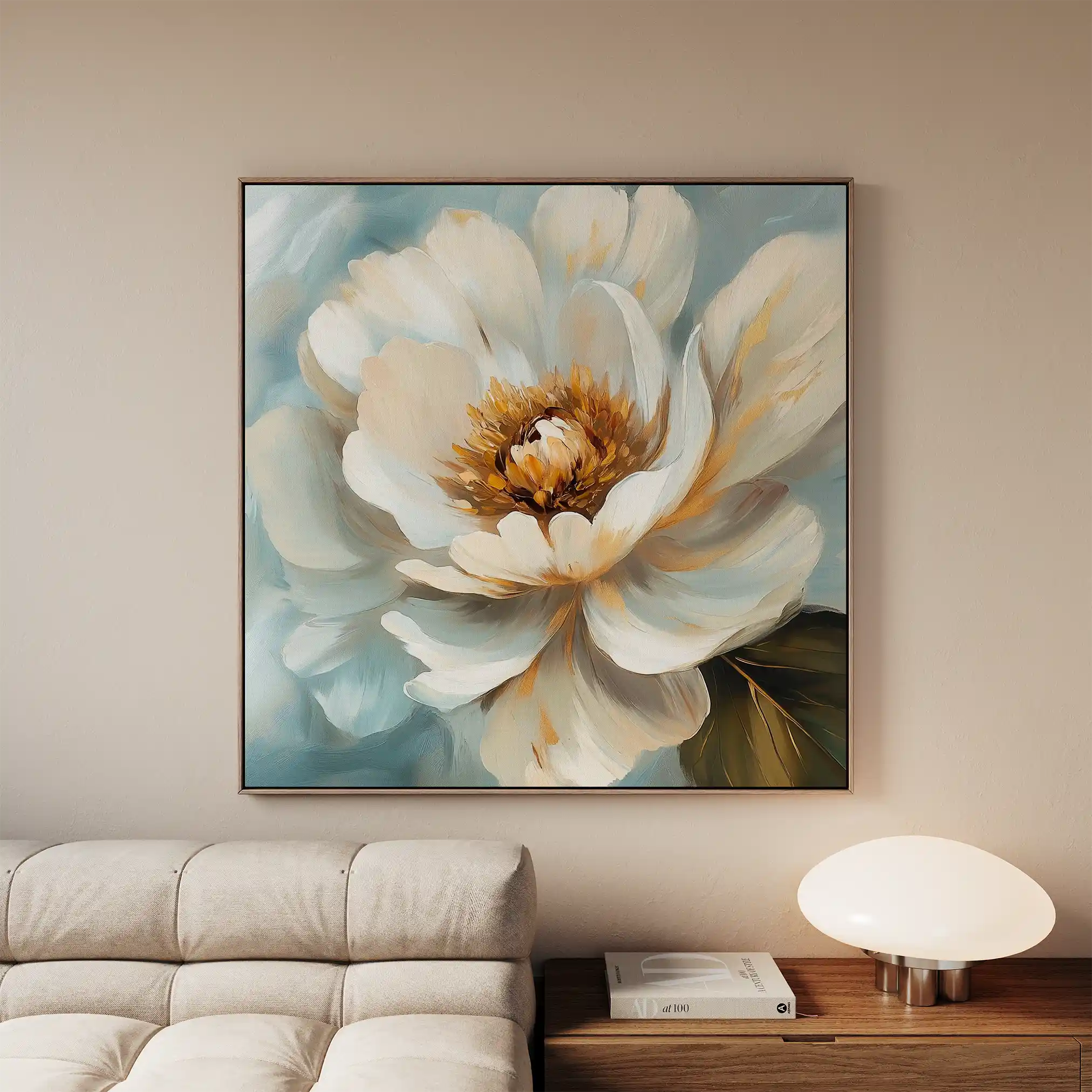 Floral 1282 Canvas Art 60 x 60 cm / Black