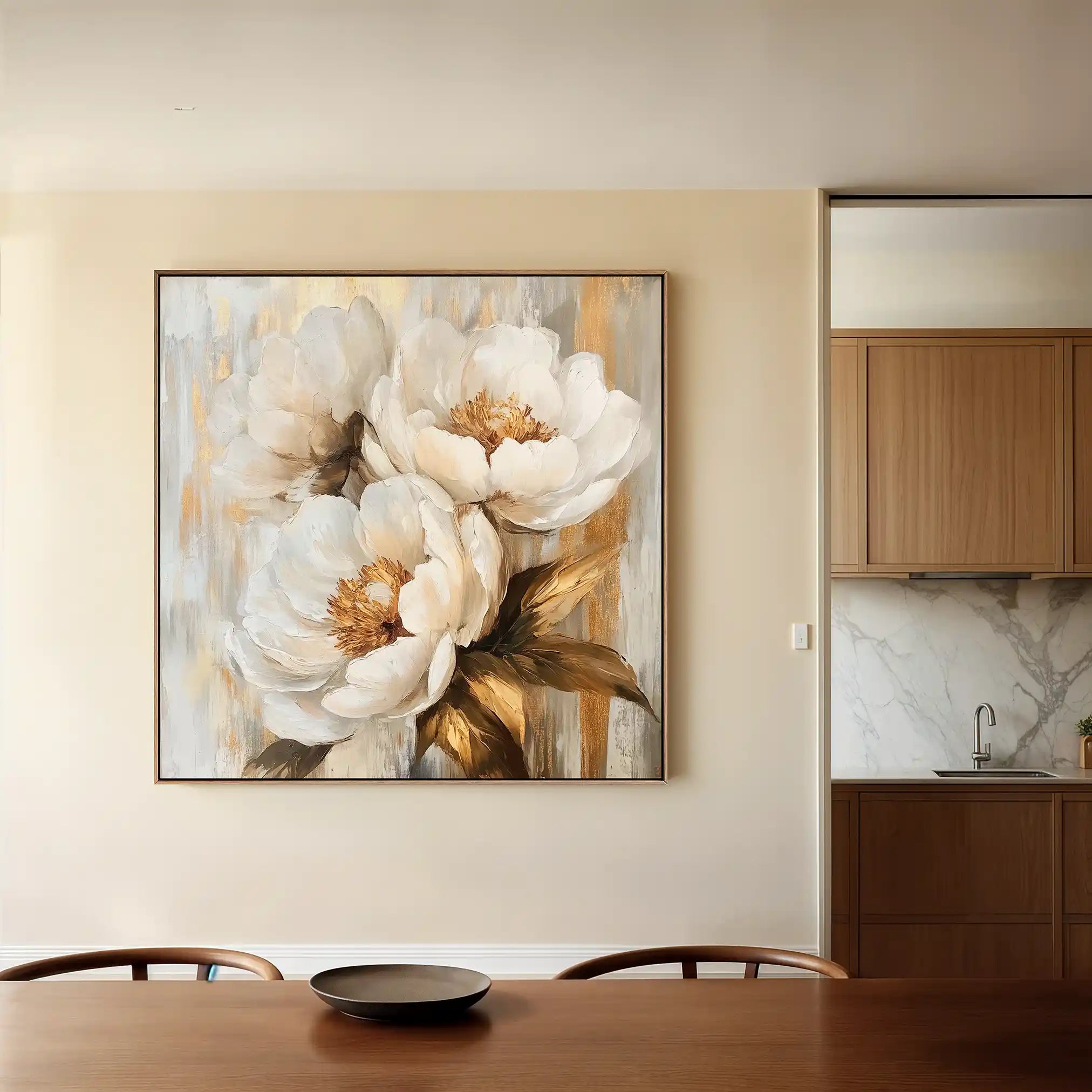 Floral 1283 Canvas Art 60 x 60 cm / Black