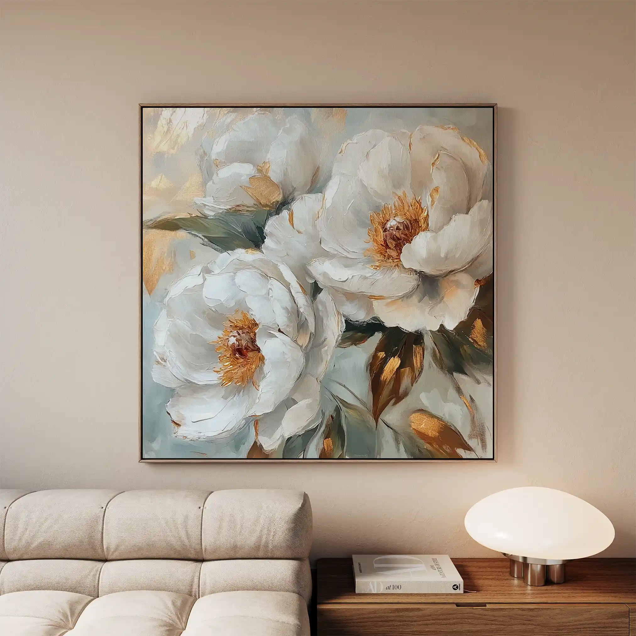 Floral 1284 Canvas Art 60 x 60 cm / Black