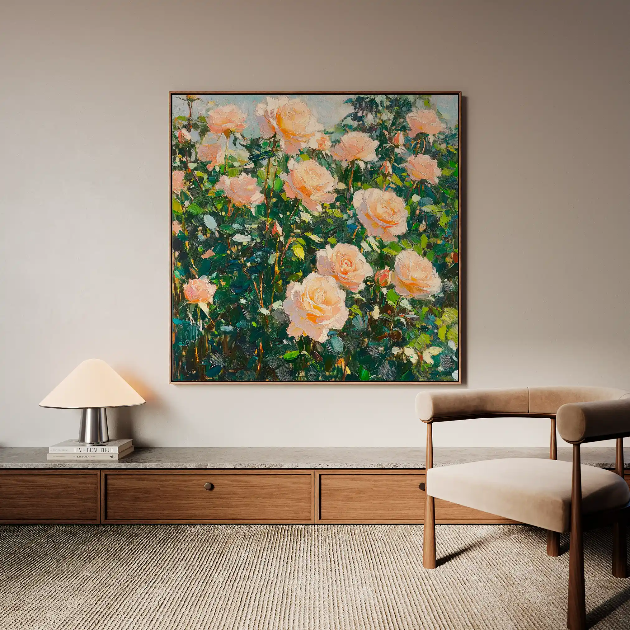 Floral 1287 Canvas Art 60 x 60 cm / Black